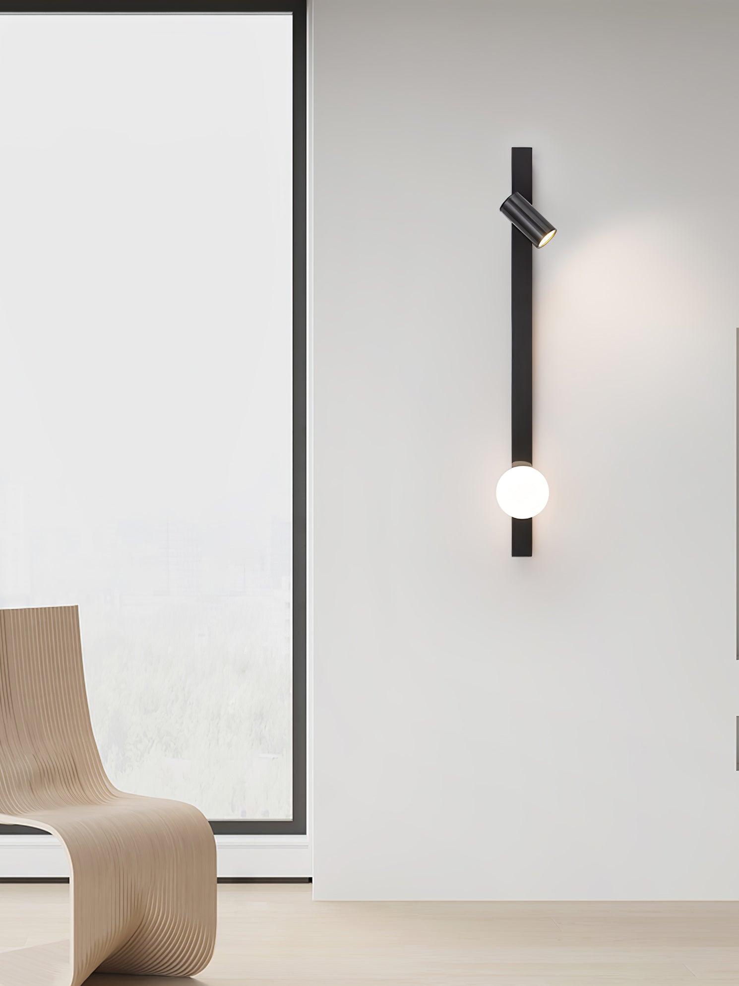 Evlaeiel Long Arm Plug-in Brass Glass Wall Light-Neutral Decor