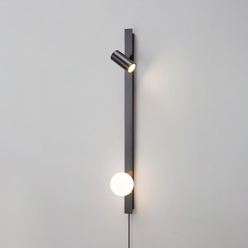 Evlaeiel Long Arm Plug-in Brass Glass Wall Light-Neutral Decor