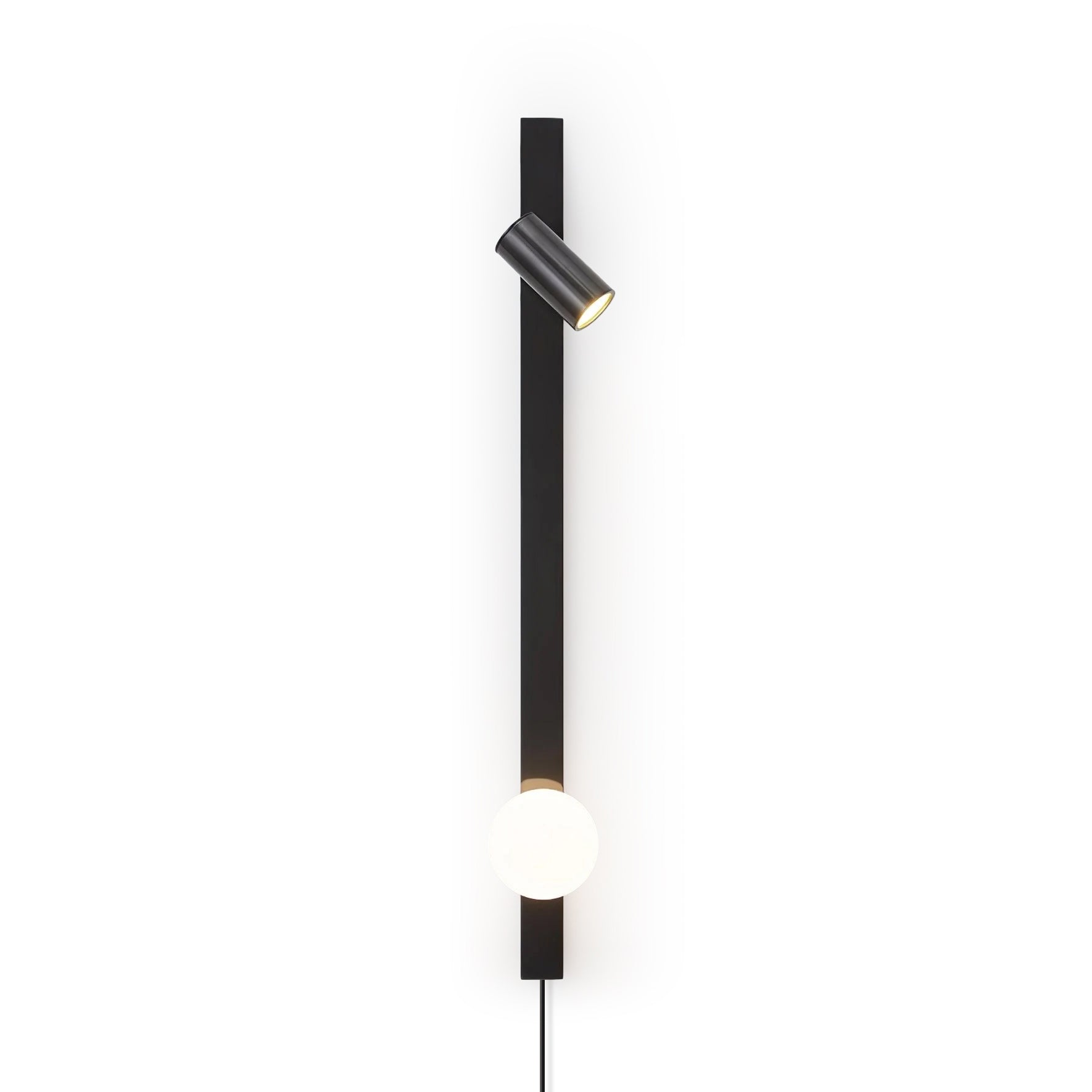Evlaeiel Long Arm Plug-in Brass Glass Wall Light-Neutral Decor