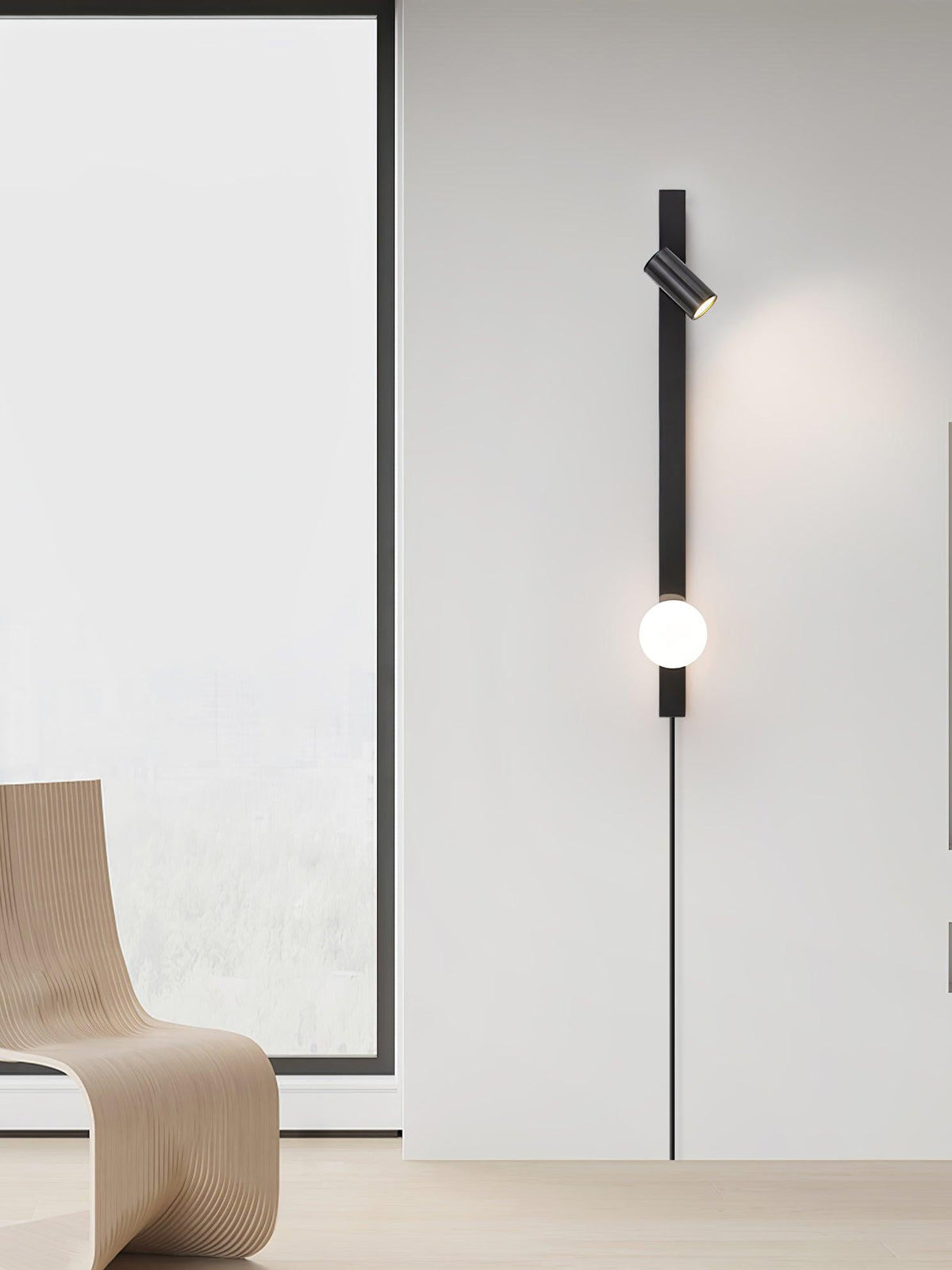 Long Arm Plug-in Wall Light-Neutral Decor