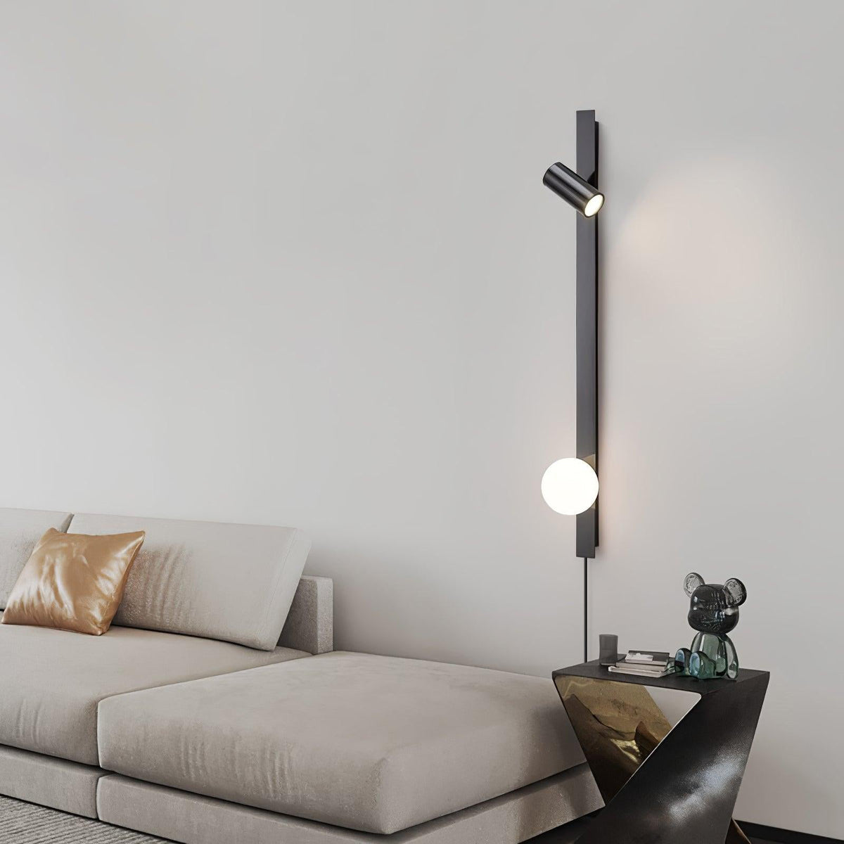 Long Arm Plug-in Wall Light-Neutral Decor