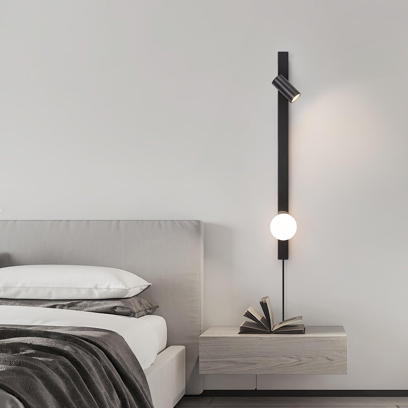 Evlaeiel Long Arm Plug-in Brass Glass Wall Light-Neutral Decor