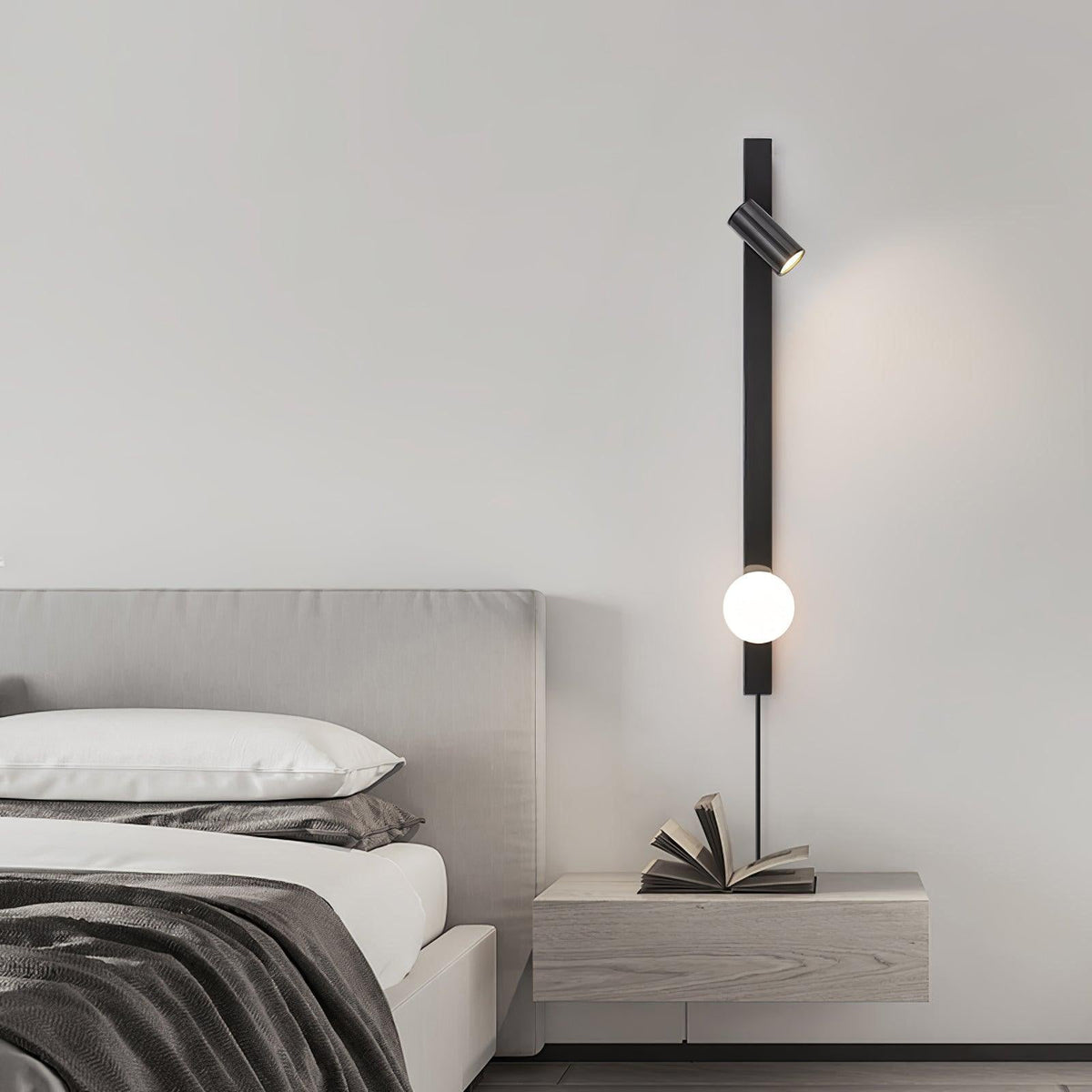 Long Arm Plug-in Wall Light-Neutral Decor