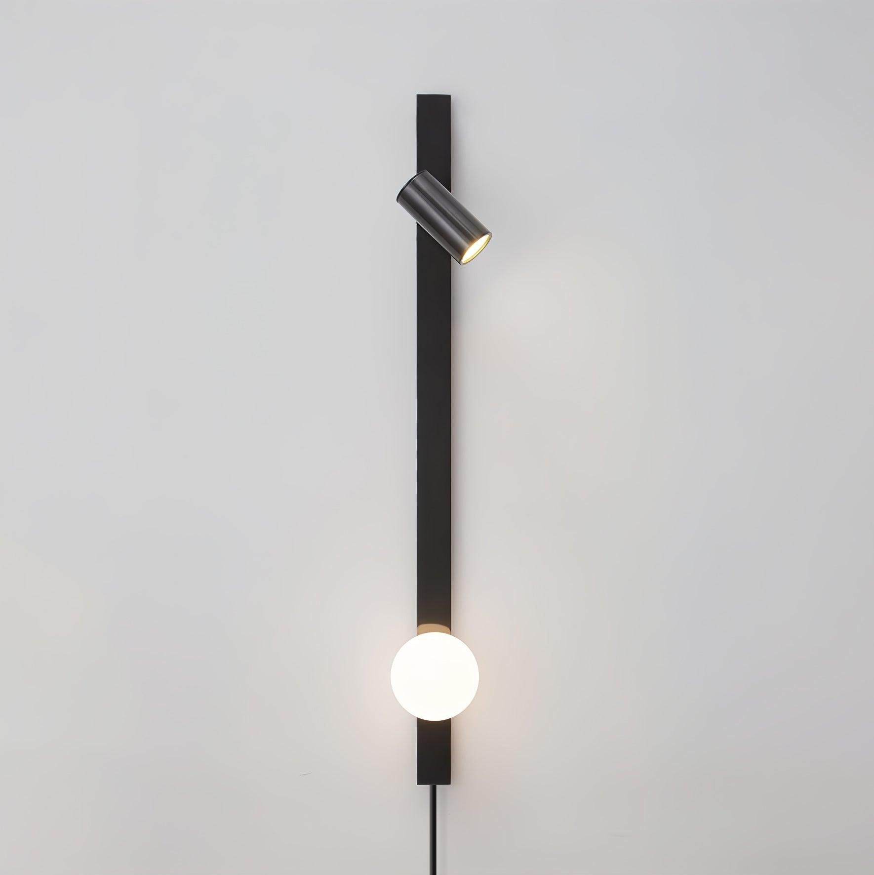 Evlaeiel Long Arm Plug-in Brass Glass Wall Light-Neutral Decor