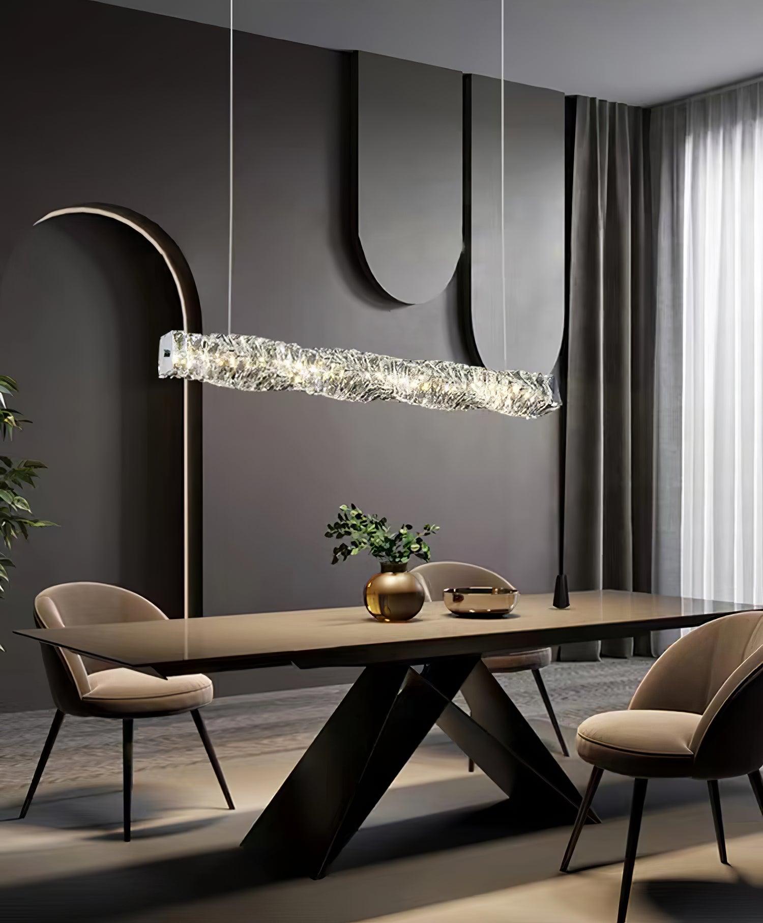 Stream Long Crystal Pendant Lamp-Neutral Decor