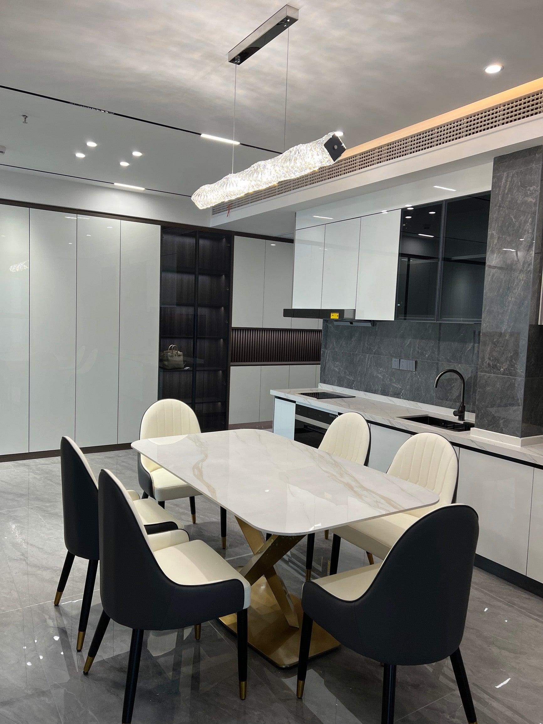 Stream Long Crystal Pendant Lamp-Neutral Decor