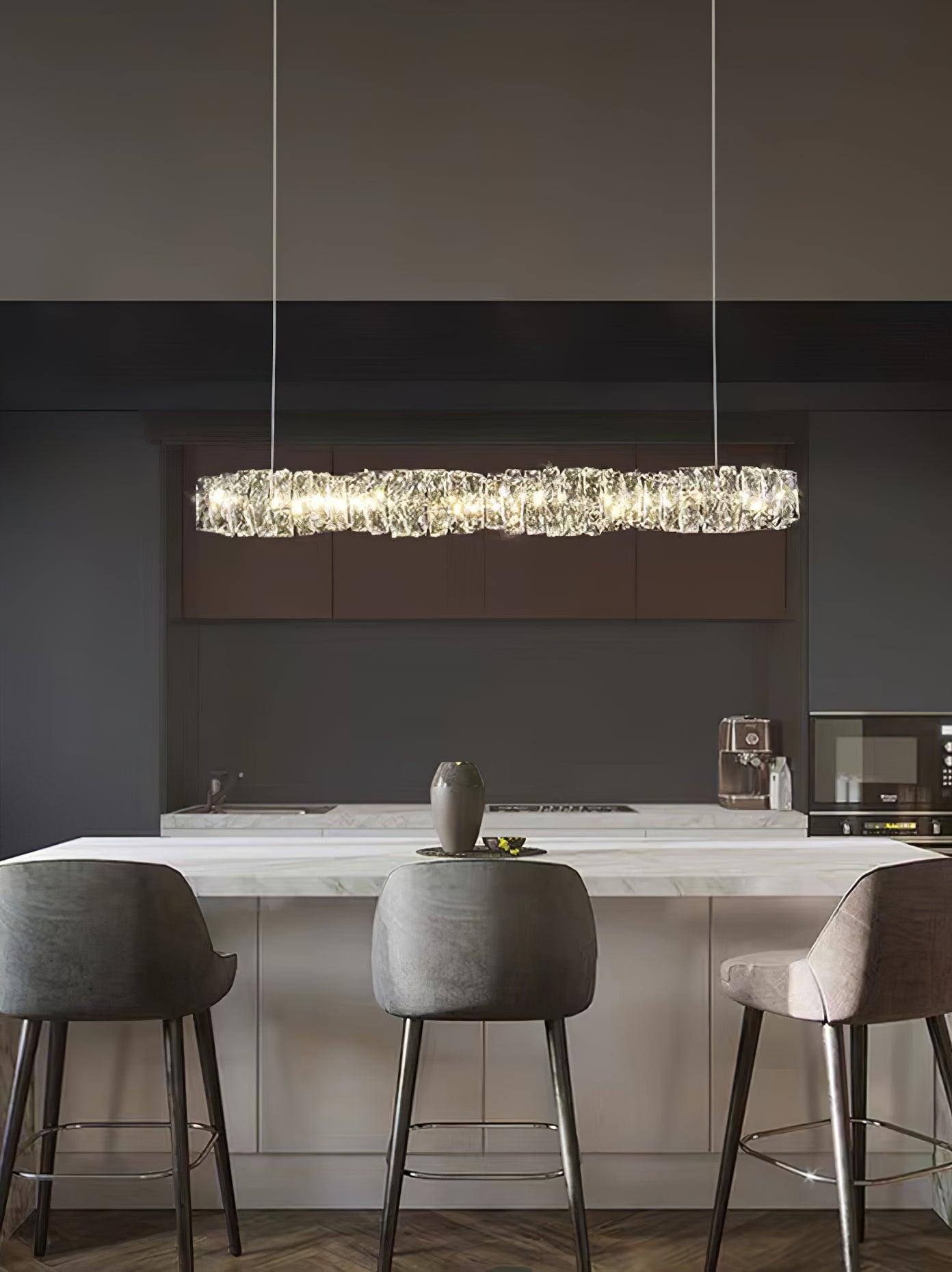 Stream Long Crystal Pendant Lamp-Neutral Decor