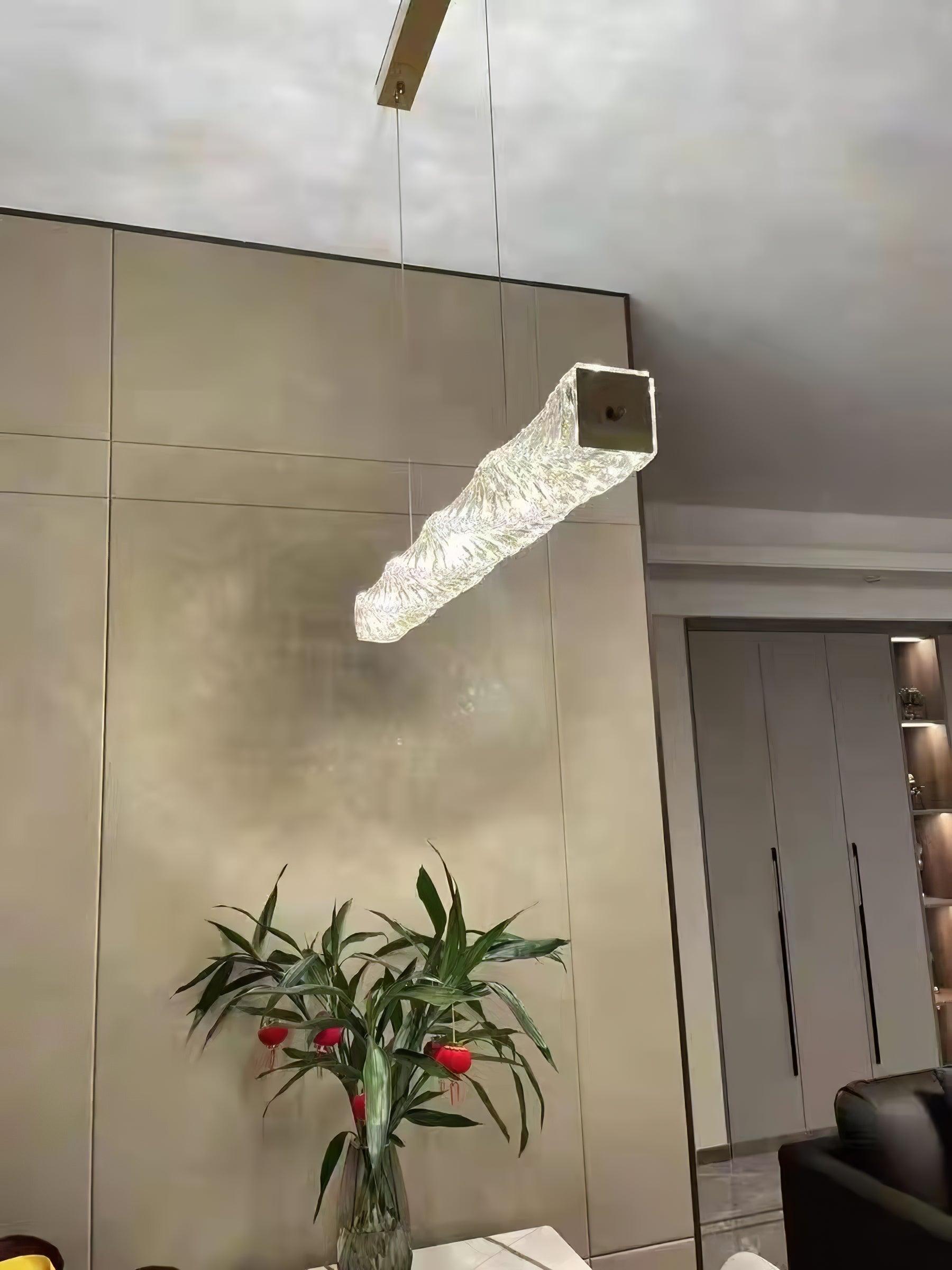 Stream Long Crystal Pendant Lamp-Neutral Decor
