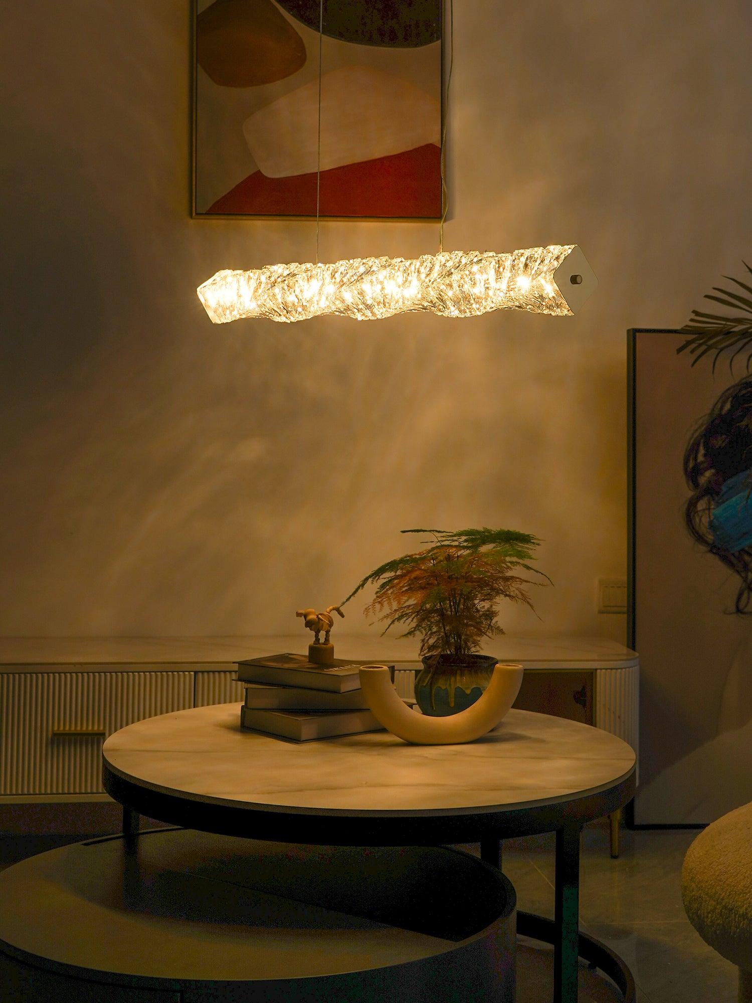 Stream Long Crystal Pendant Lamp-Neutral Decor