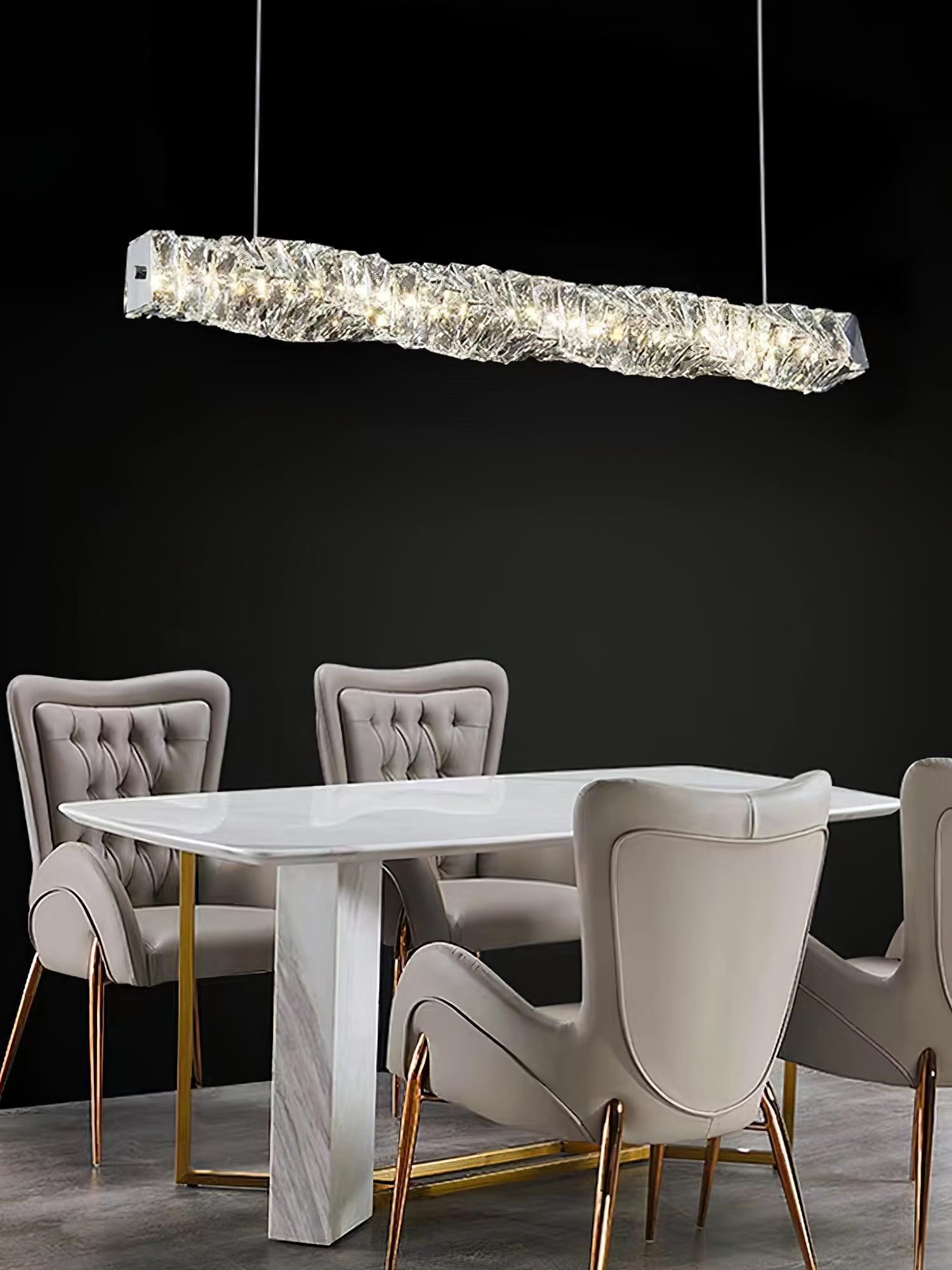 Stream Long Crystal Pendant Lamp-Neutral Decor
