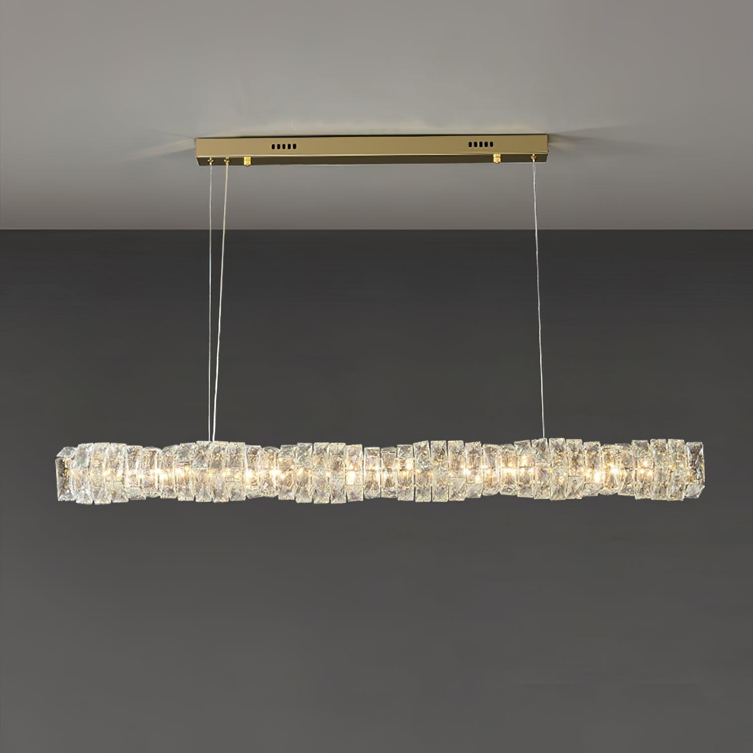Stream Long Crystal Pendant Lamp-Neutral Decor