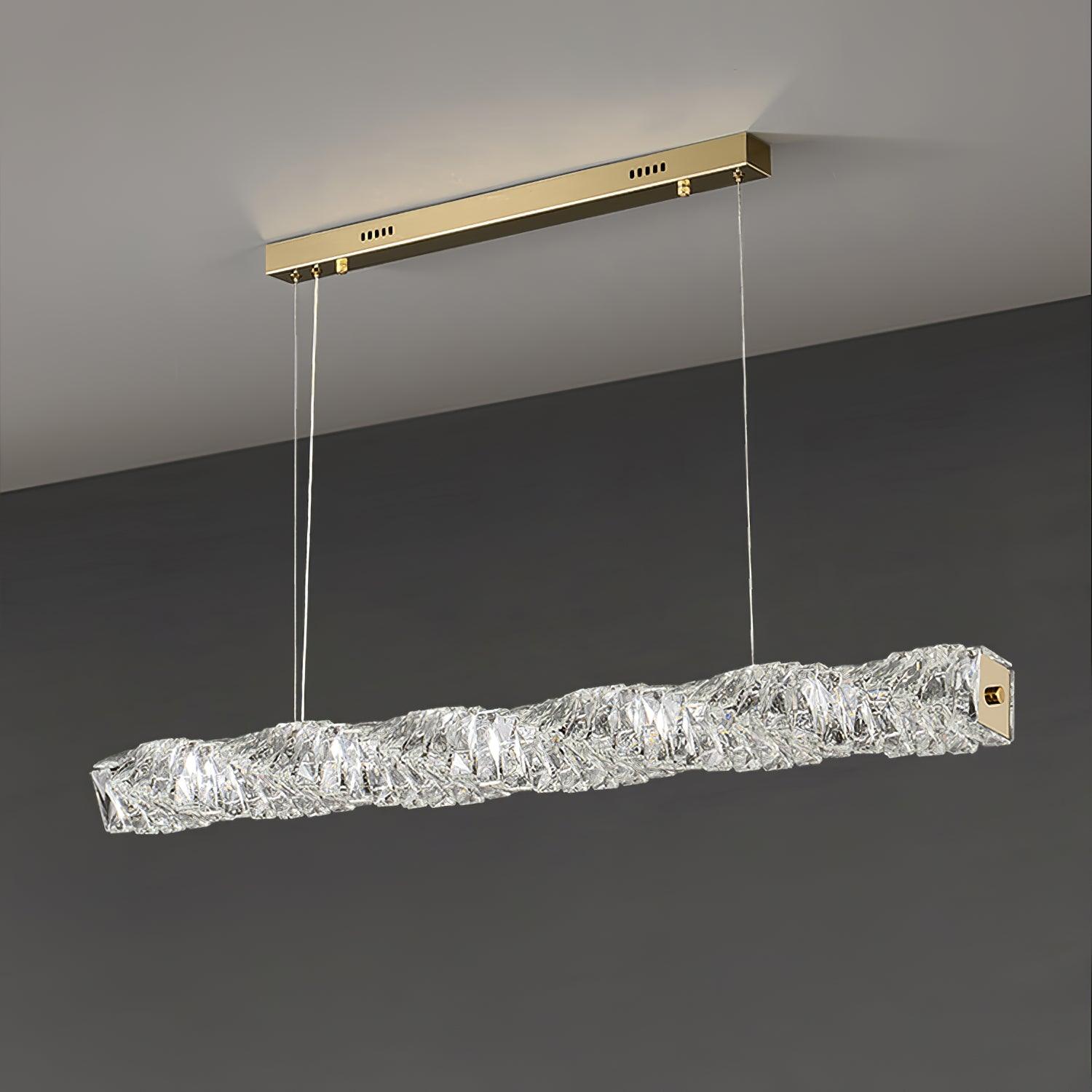 Stream Long Crystal Pendant Lamp-Neutral Decor