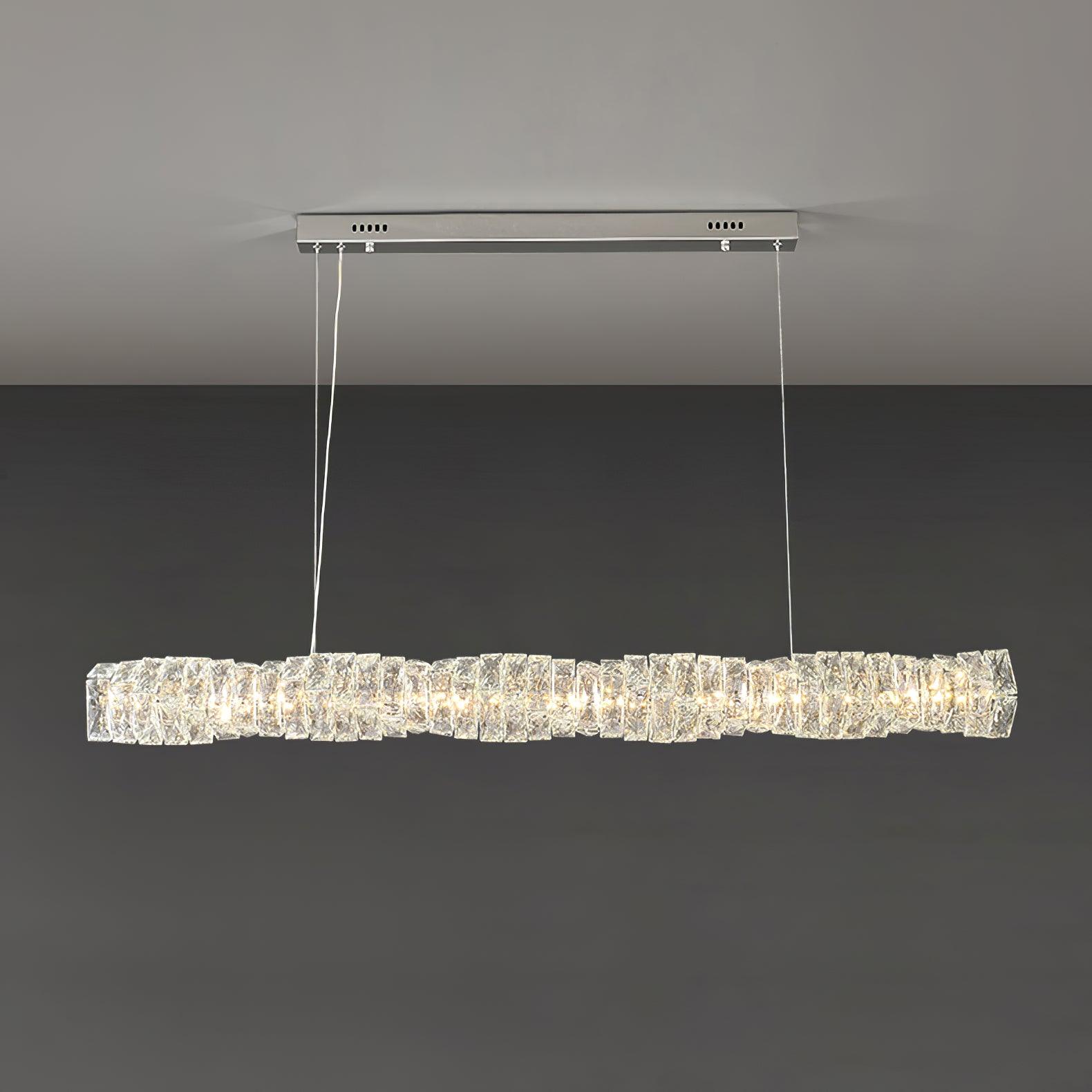 Stream Long Crystal Pendant Lamp-Neutral Decor