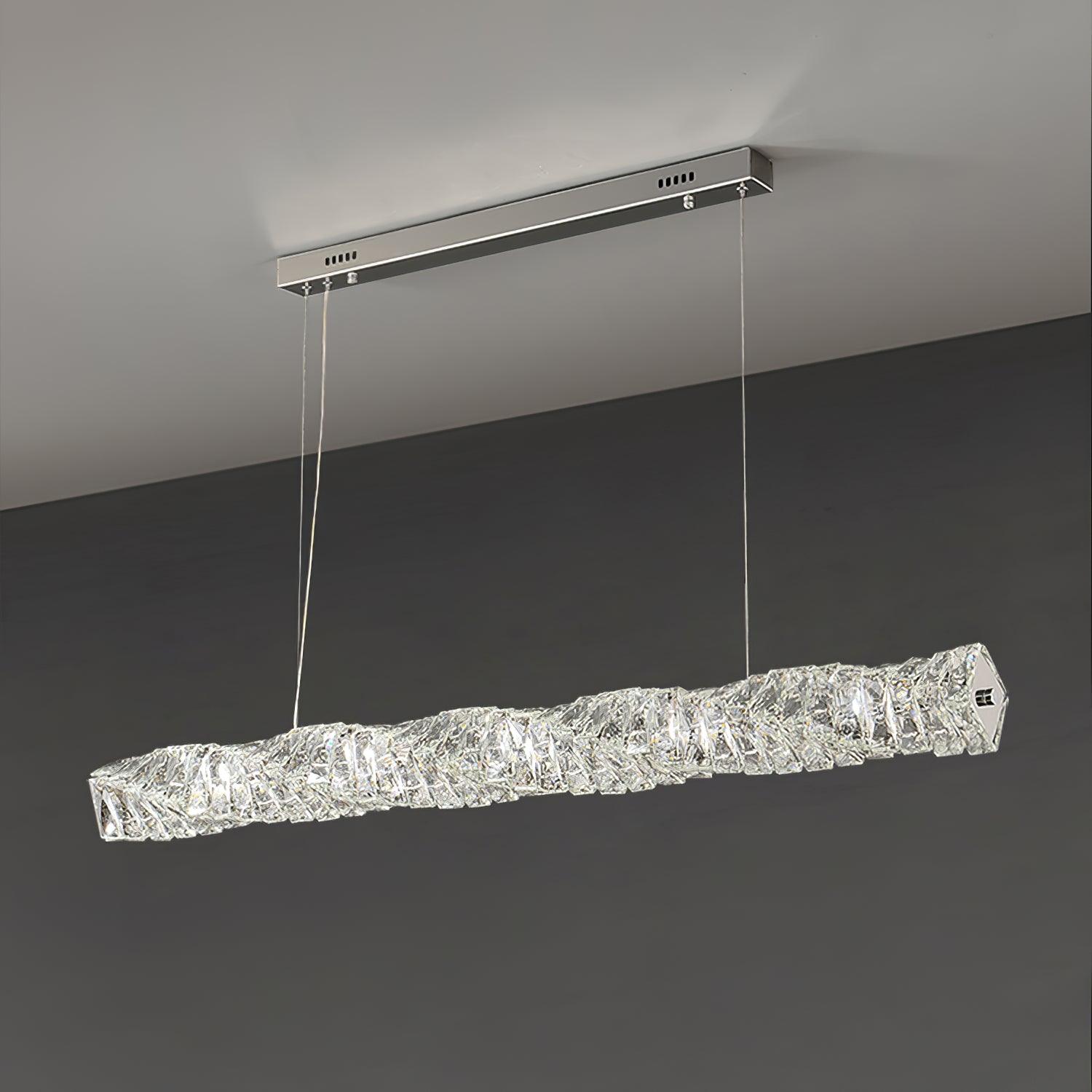 Stream Long Crystal Pendant Lamp-Neutral Decor