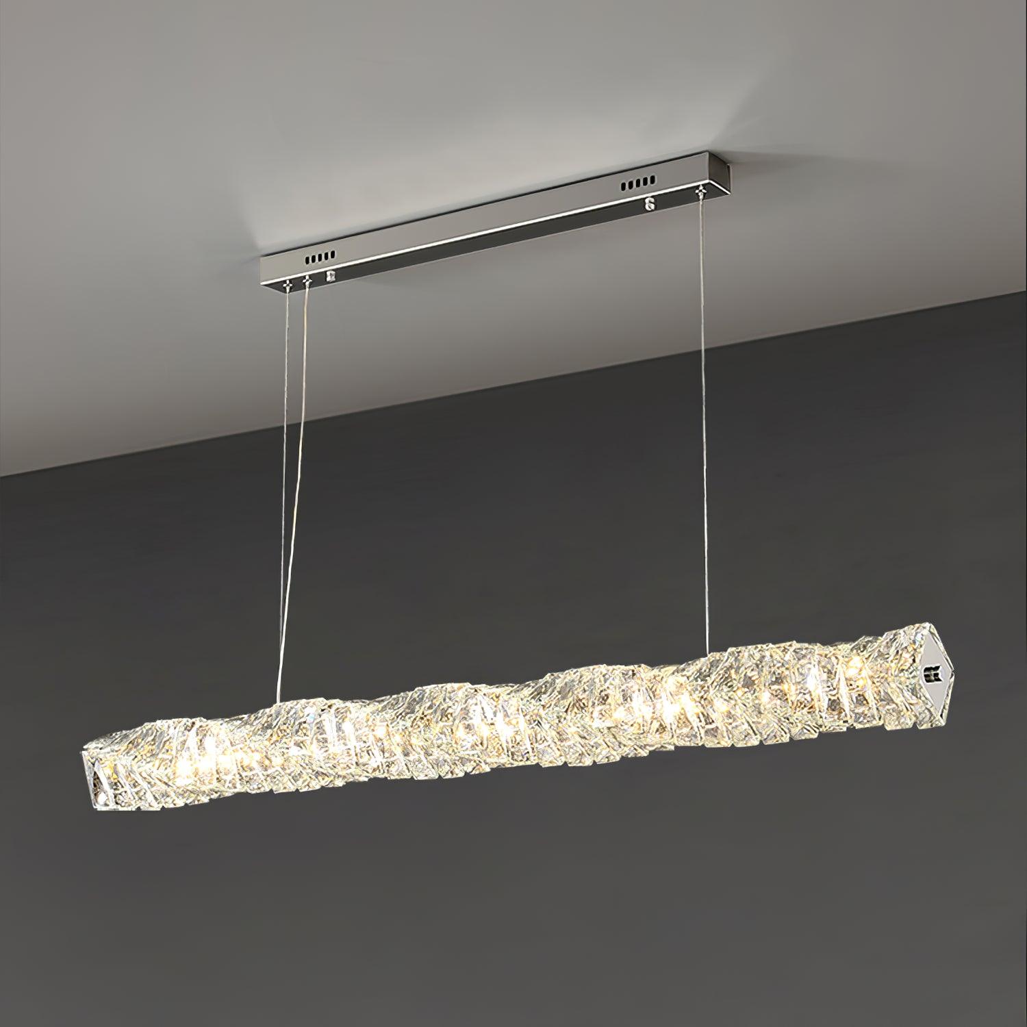 Stream Long Crystal Pendant Lamp-Neutral Decor