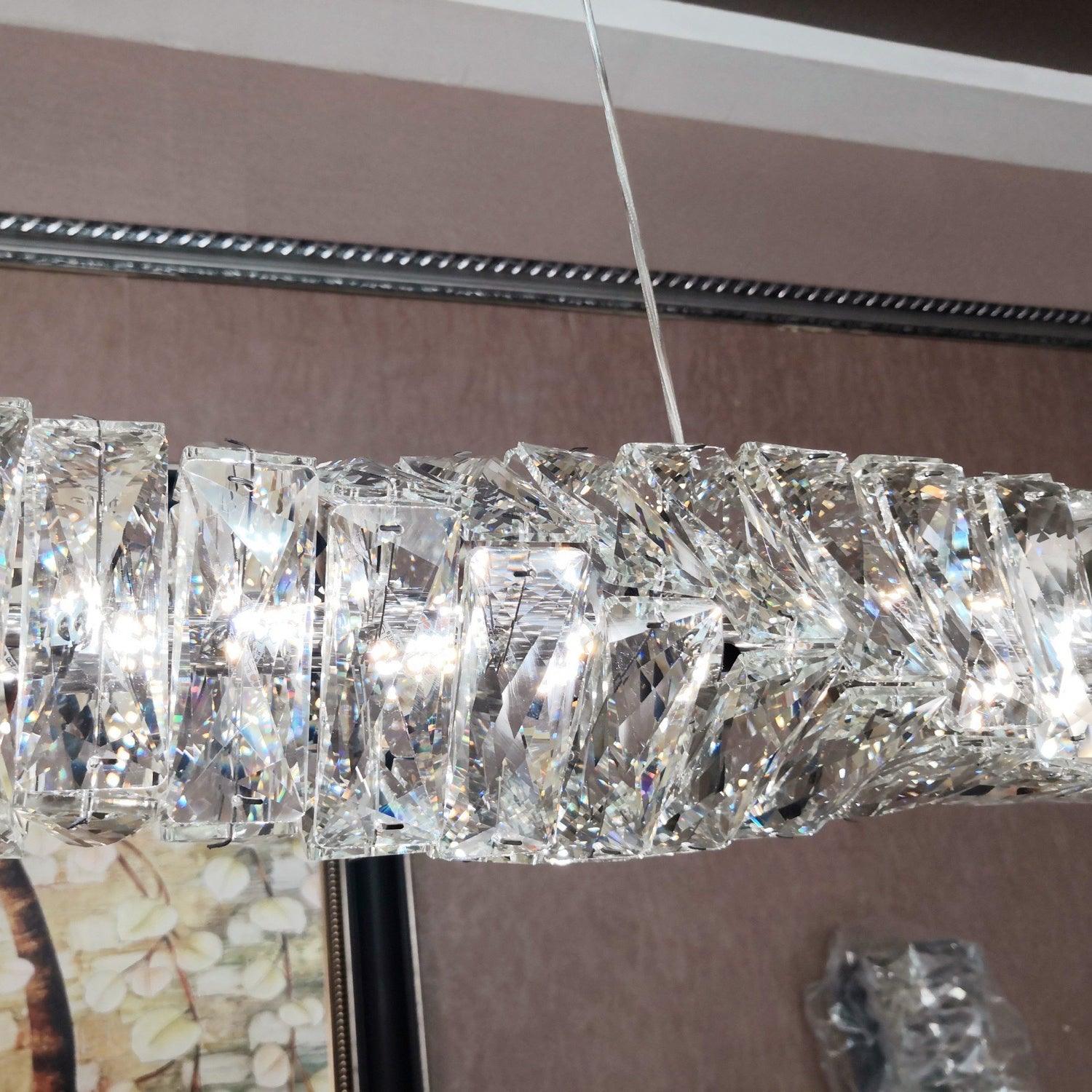 Stream Long Crystal Pendant Lamp-Neutral Decor