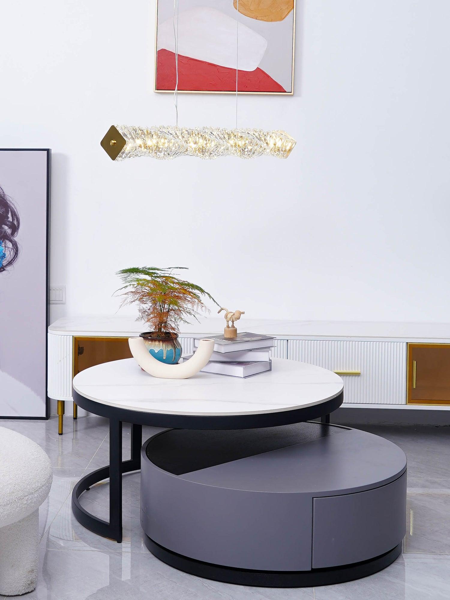 Stream Long Crystal Pendant Lamp-Neutral Decor