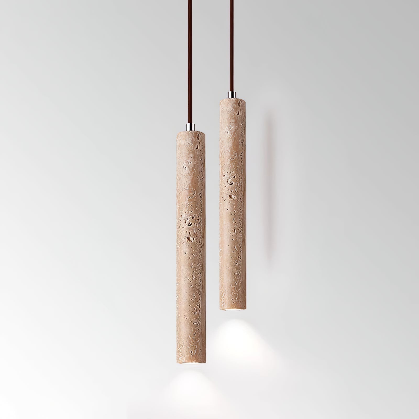 Sular Cylindrical Travertine Pendant Light-Neutral Decor