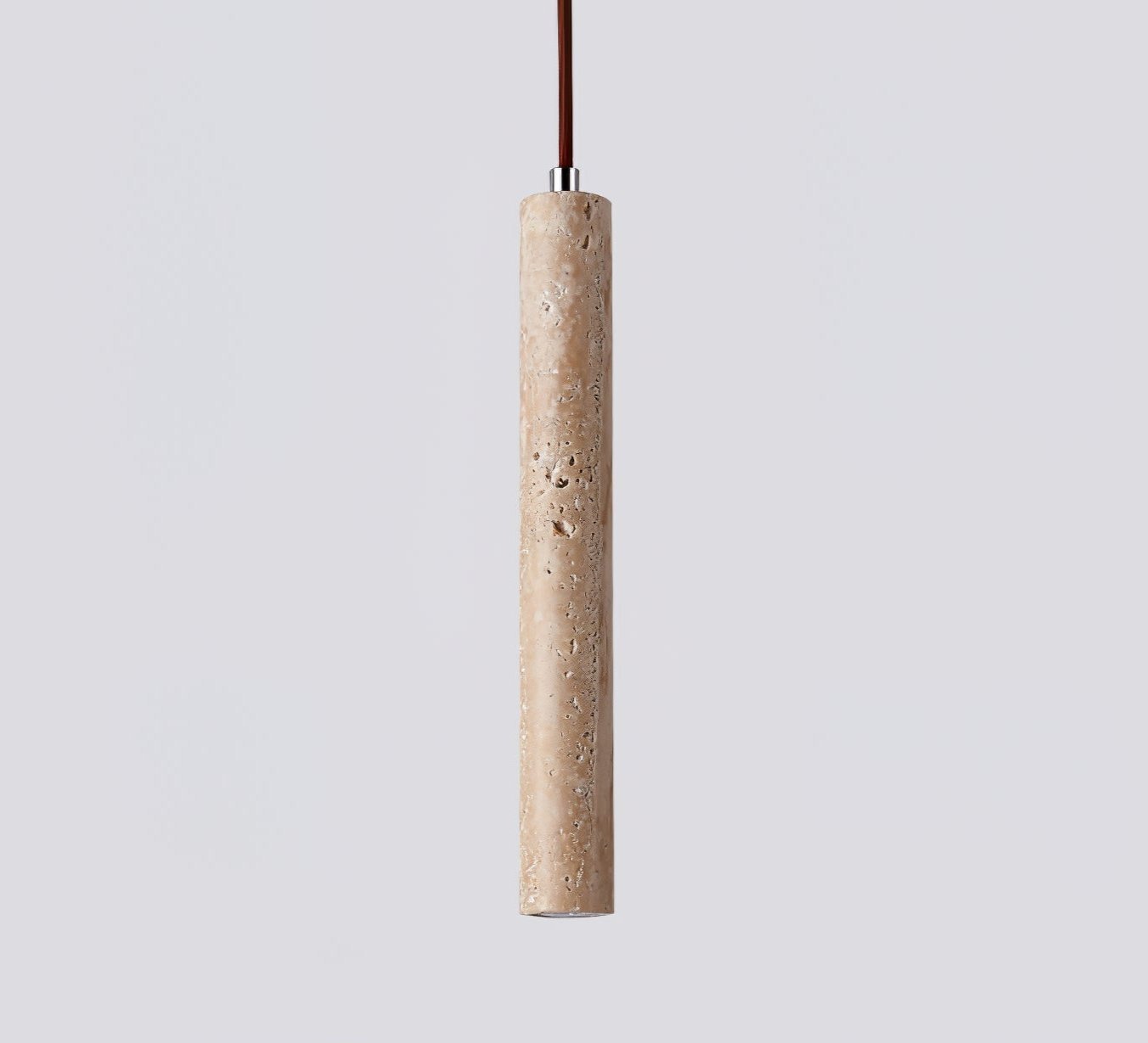Sular Cylindrical Travertine Pendant Light-Neutral Decor