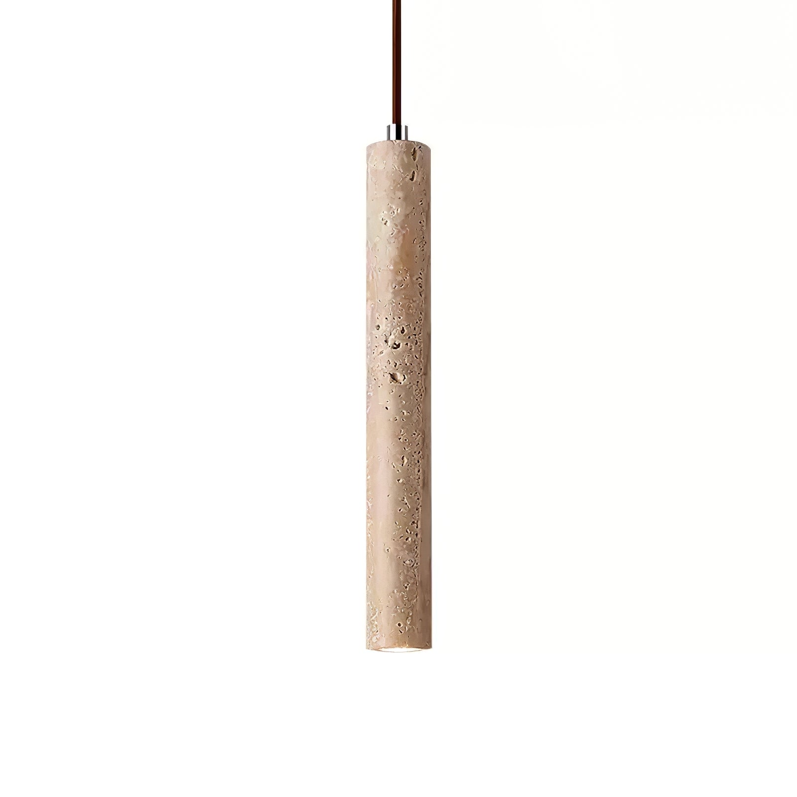 Krashen Cylindrical Travertine Pendant Light-Neutral Decor