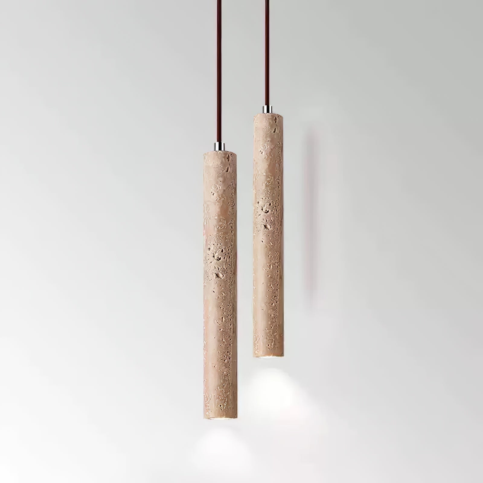 Sular Cylindrical Travertine Pendant Light-Neutral Decor