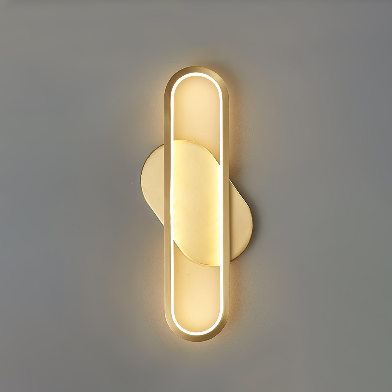 Dhu Classic Long Ova Brass Wall Lamp-Neutral Decor