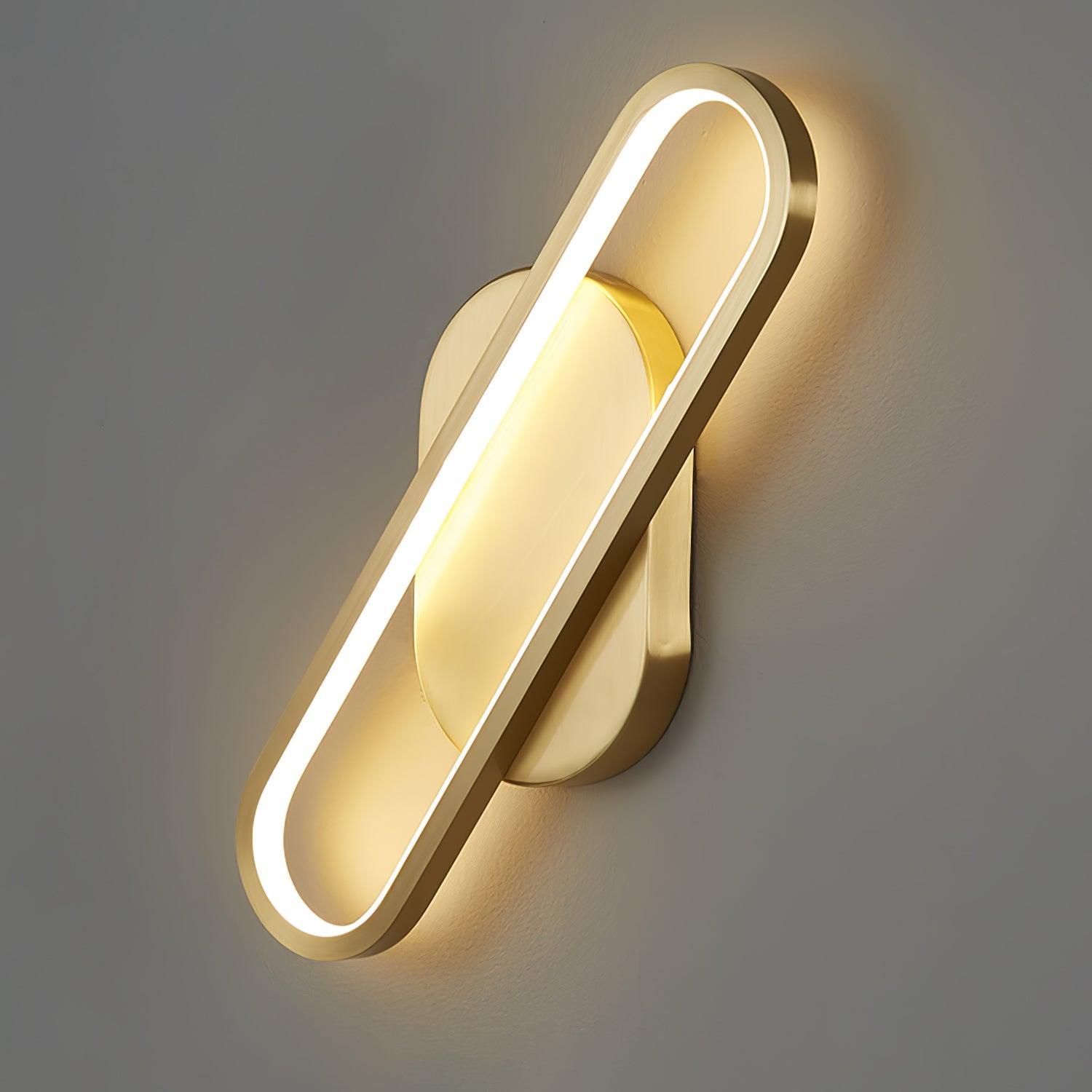 Dhu Classic Long Ova Brass Wall Lamp-Neutral Decor