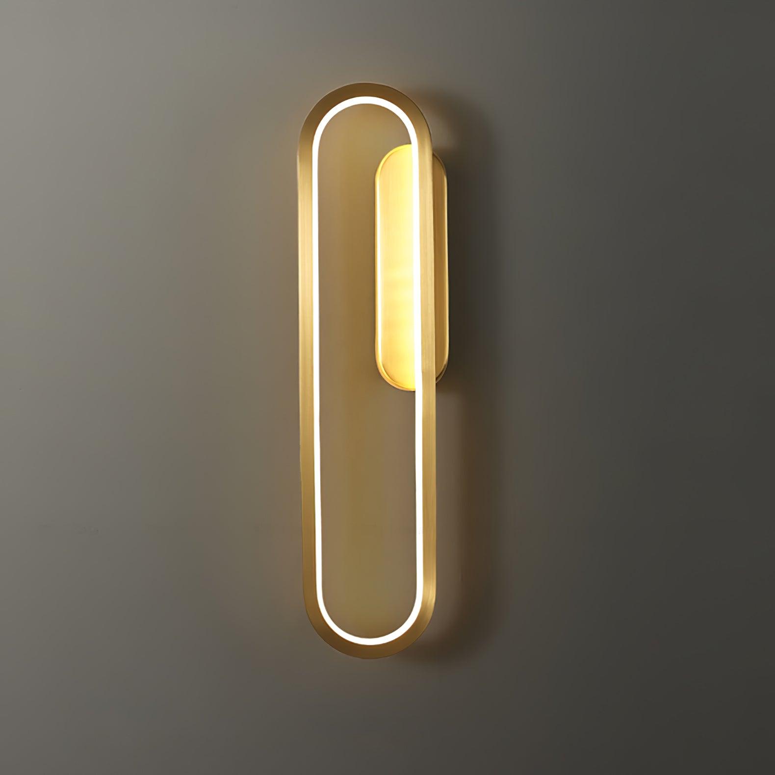Dhu Classic Long Ova Brass Wall Lamp-Neutral Decor