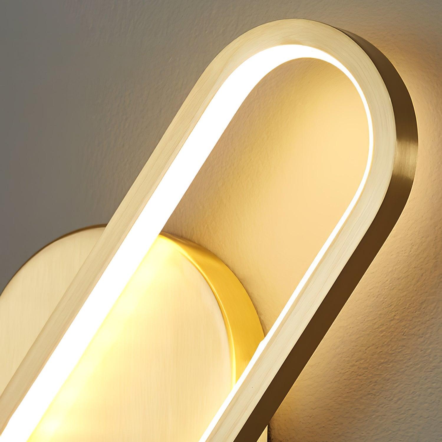 Dhu Classic Long Ova Brass Wall Lamp-Neutral Decor