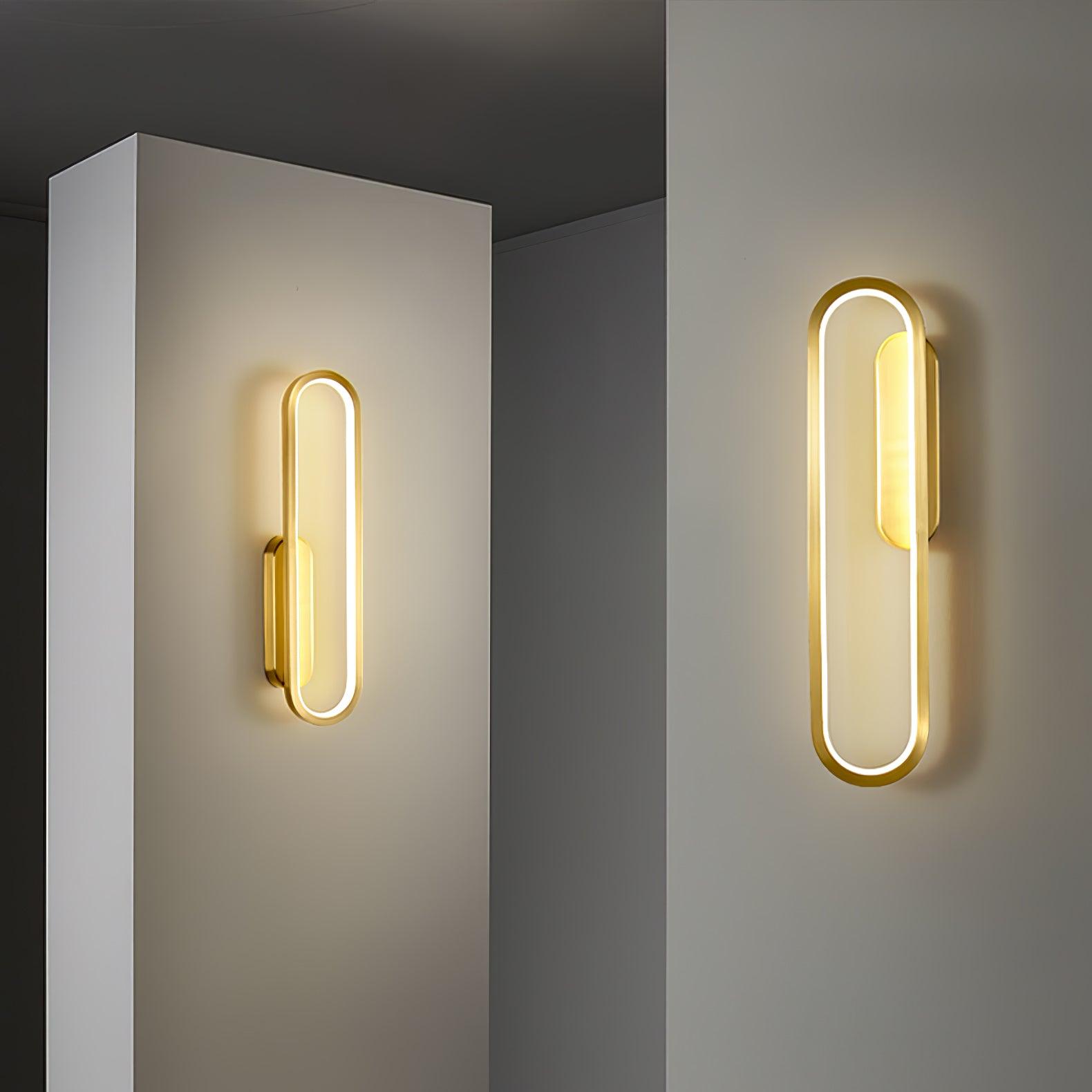Dhu Classic Long Ova Brass Wall Lamp-Neutral Decor