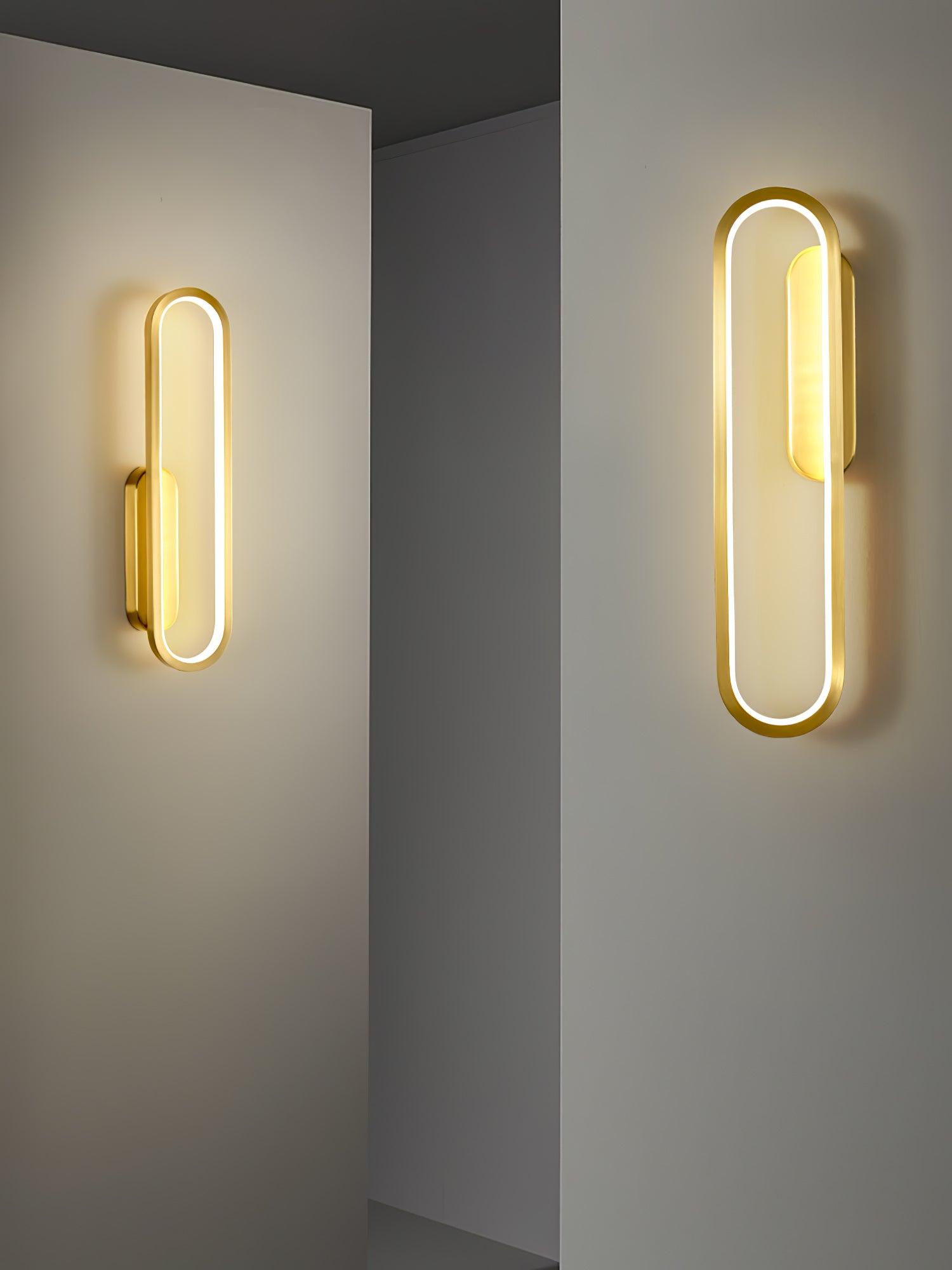 Dhu Classic Long Ova Brass Wall Lamp-Neutral Decor