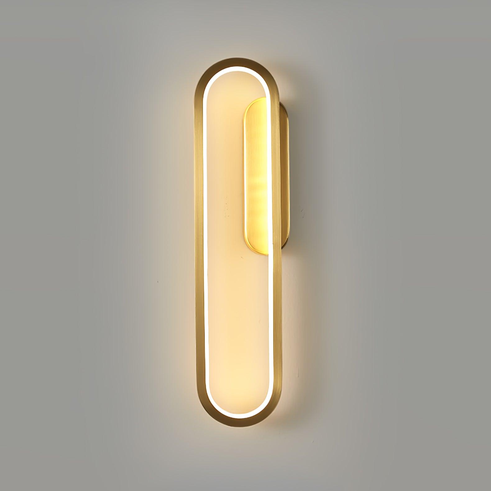 Dhu Classic Long Ova Brass Wall Lamp-Neutral Decor