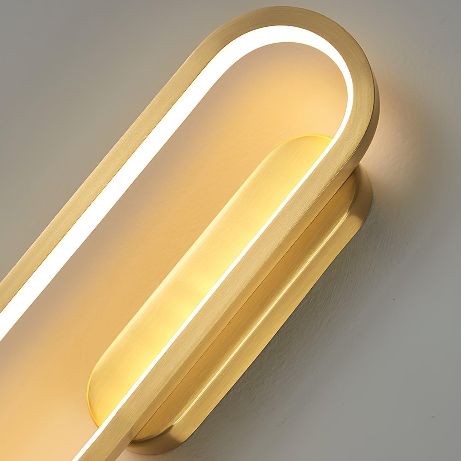 Dhu Classic Long Ova Brass Wall Lamp-Neutral Decor