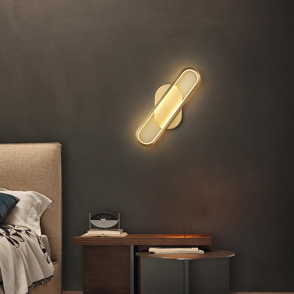 Dhu Classic Long Ova Brass Wall Lamp-Neutral Decor