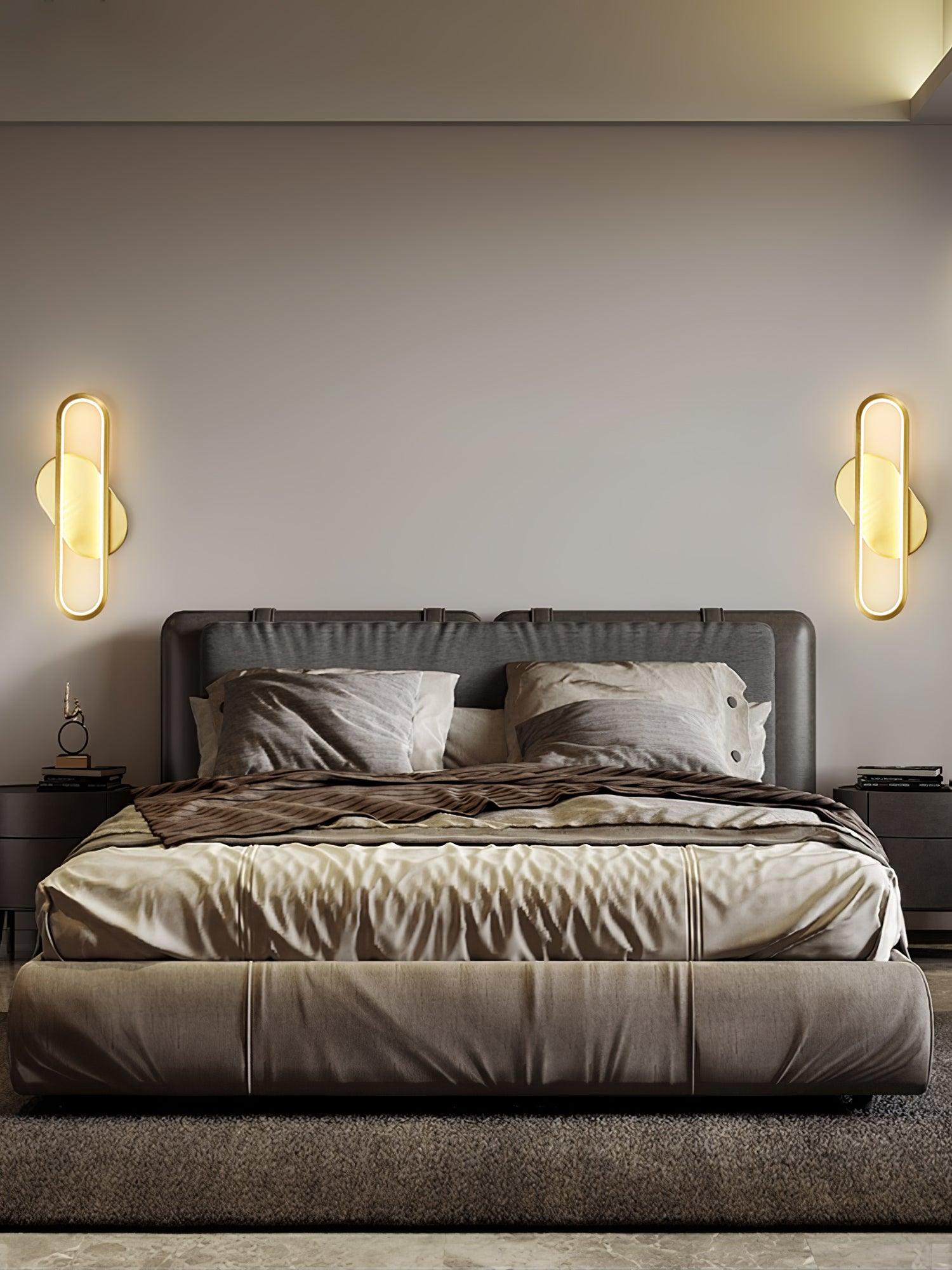 Dhu Classic Long Ova Brass Wall Lamp-Neutral Decor