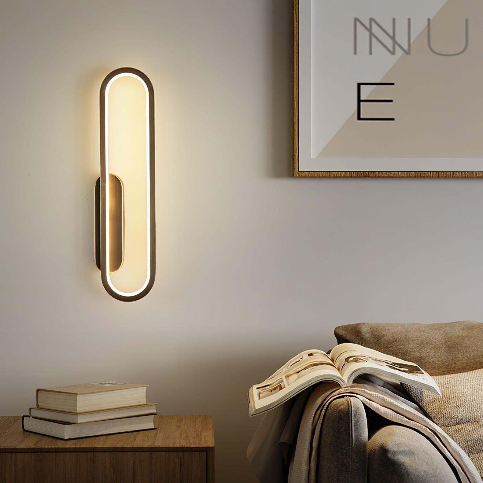Dhu Classic Long Ova Brass Wall Lamp-Neutral Decor