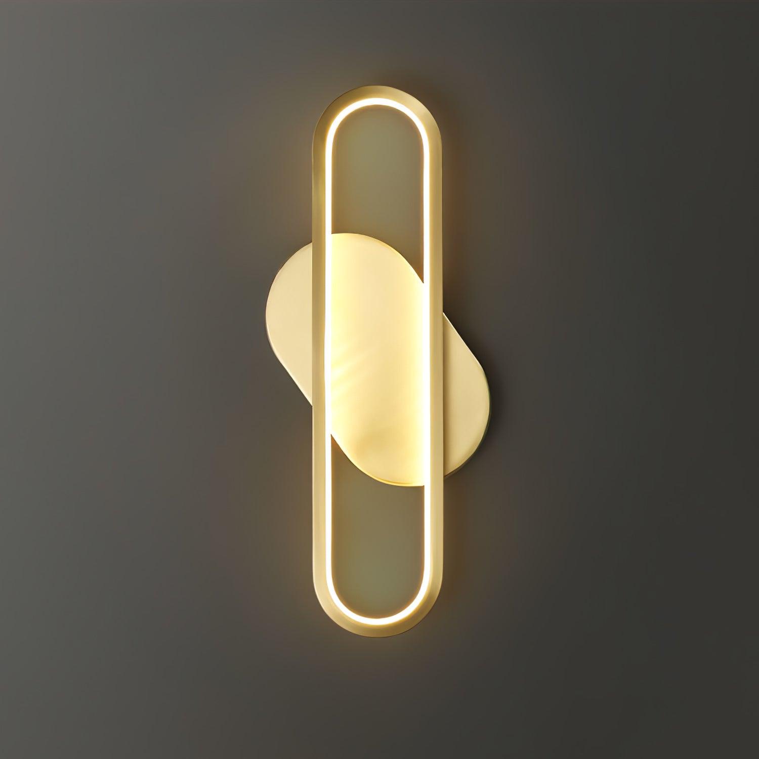 Dhu Classic Long Ova Brass Wall Lamp-Neutral Decor