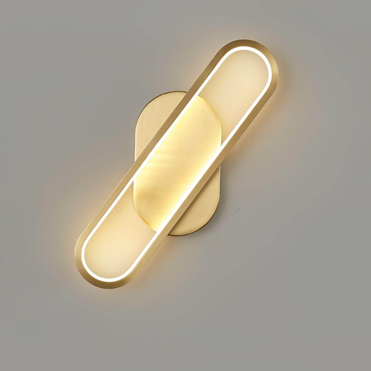 Dhu Classic Long Ova Brass Wall Lamp-Neutral Decor