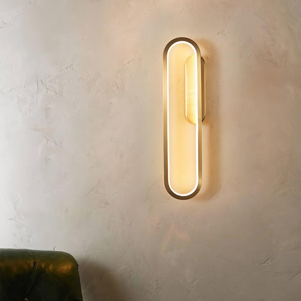 Dhu Classic Long Ova Brass Wall Lamp-Neutral Decor
