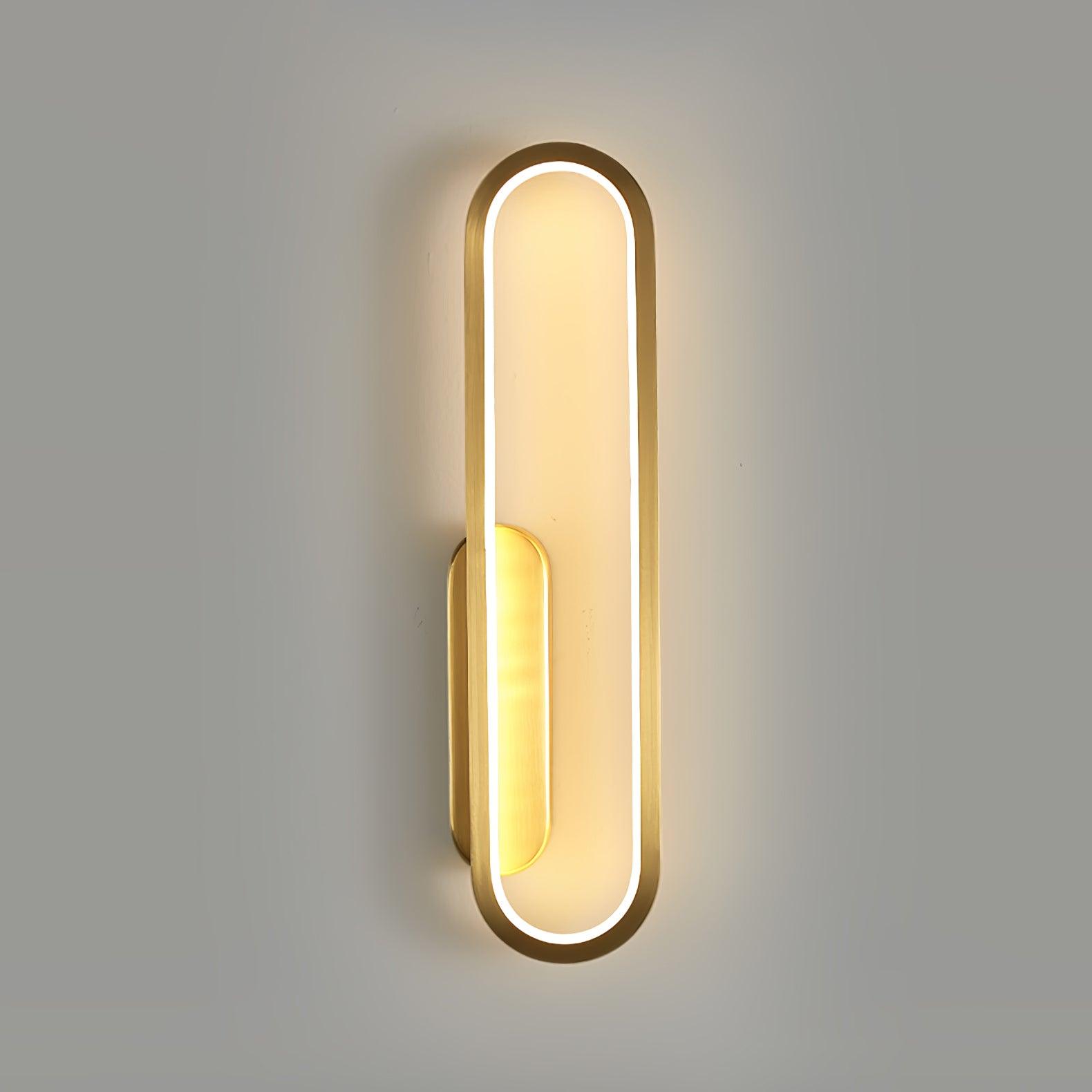 Dhu Classic Long Ova Brass Wall Lamp-Neutral Decor