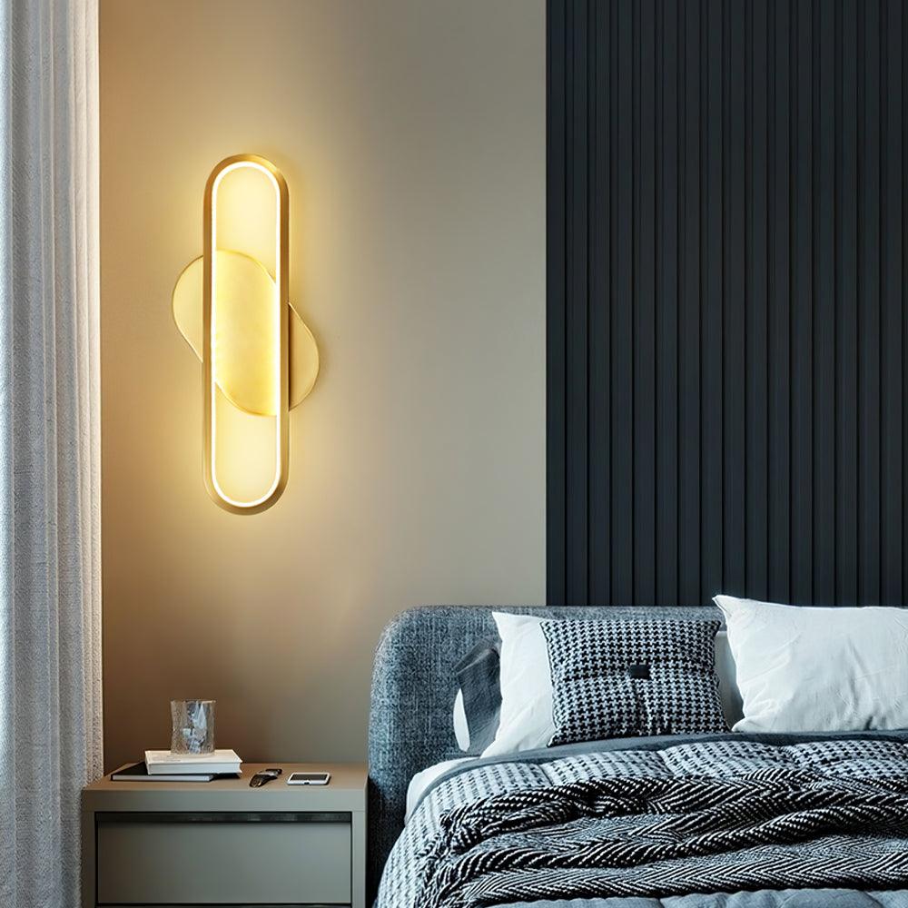 Dhu Classic Long Ova Brass Wall Lamp-Neutral Decor