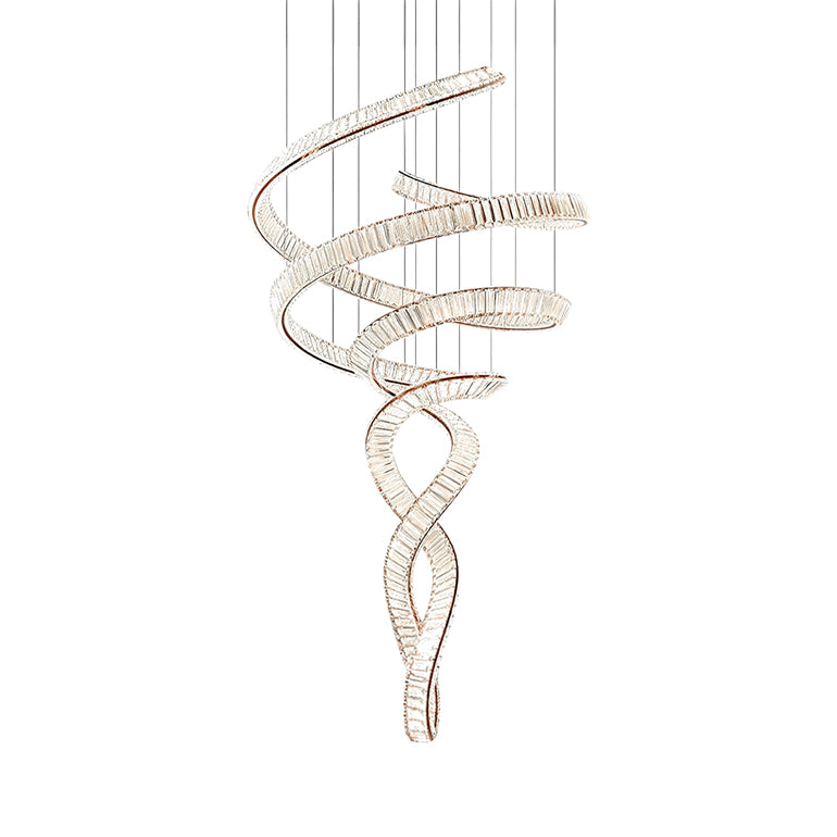 Ribbon Crystal Staircase Chandelier