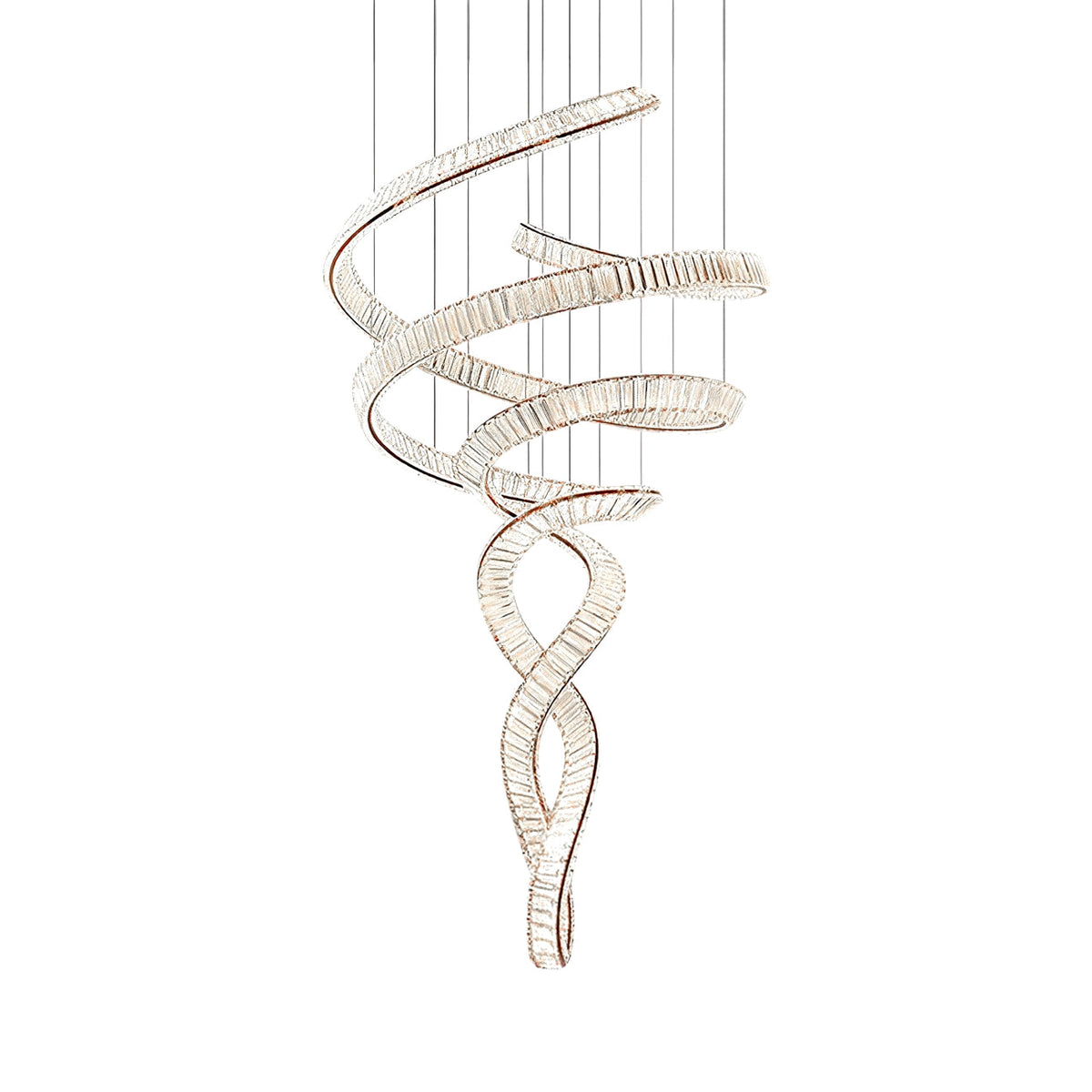 Ribbon Crystal Staircase Chandelier