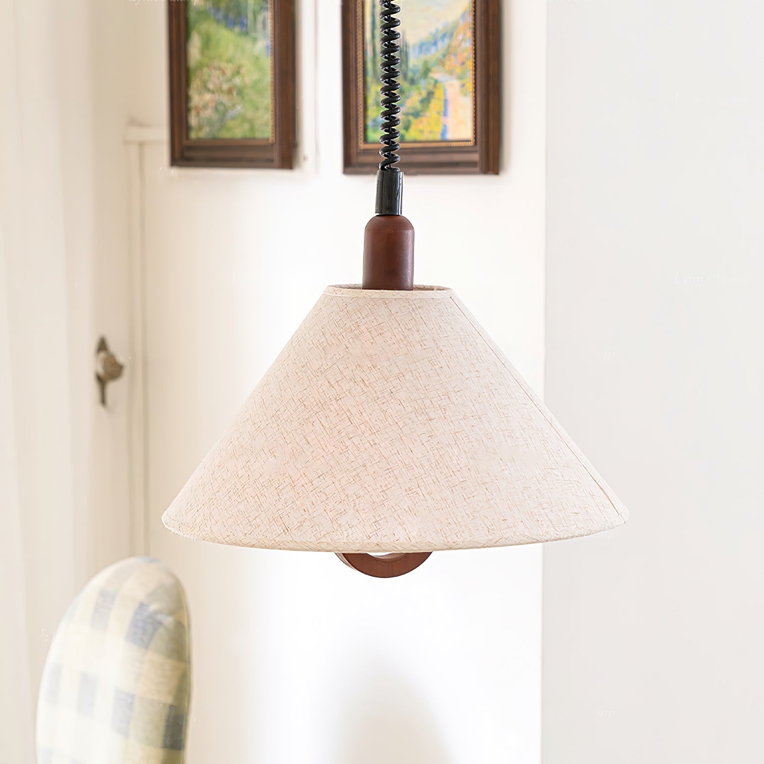 Alcaria Premium Nordic Art Fabric Wood Pendant Lamp-Neutral Decor