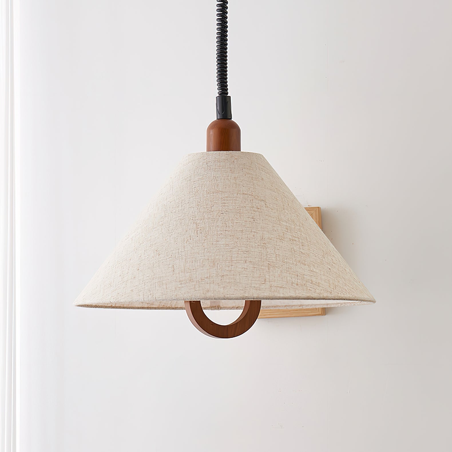 Alcaria Premium Nordic Art Fabric Wood Pendant Lamp-Neutral Decor