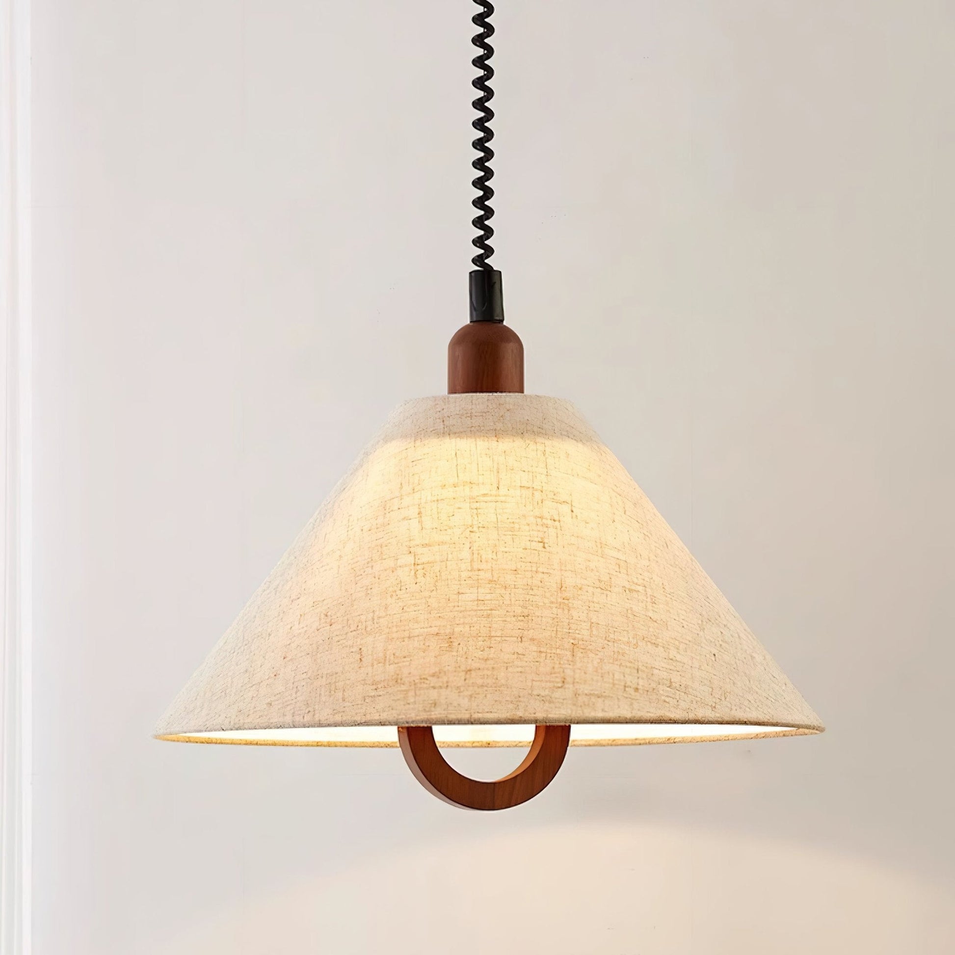 Alcaria Premium Nordic Art Fabric Wood Pendant Lamp-Neutral Decor