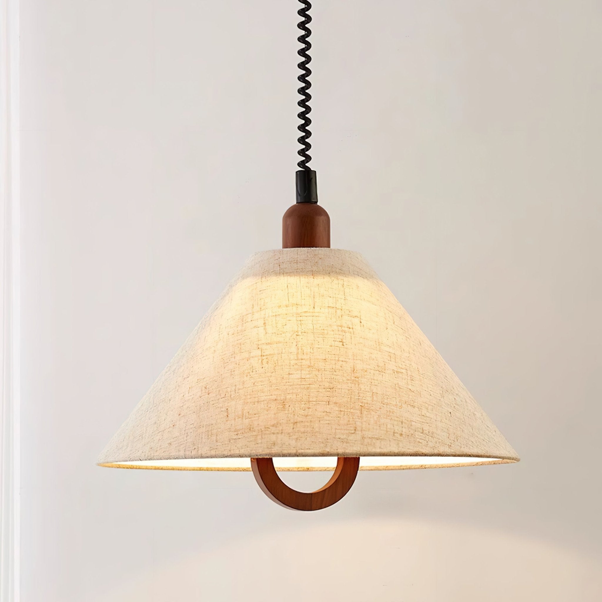 Alcaria Premium Nordic Art Fabric Wood Pendant Lamp-Neutral Decor
