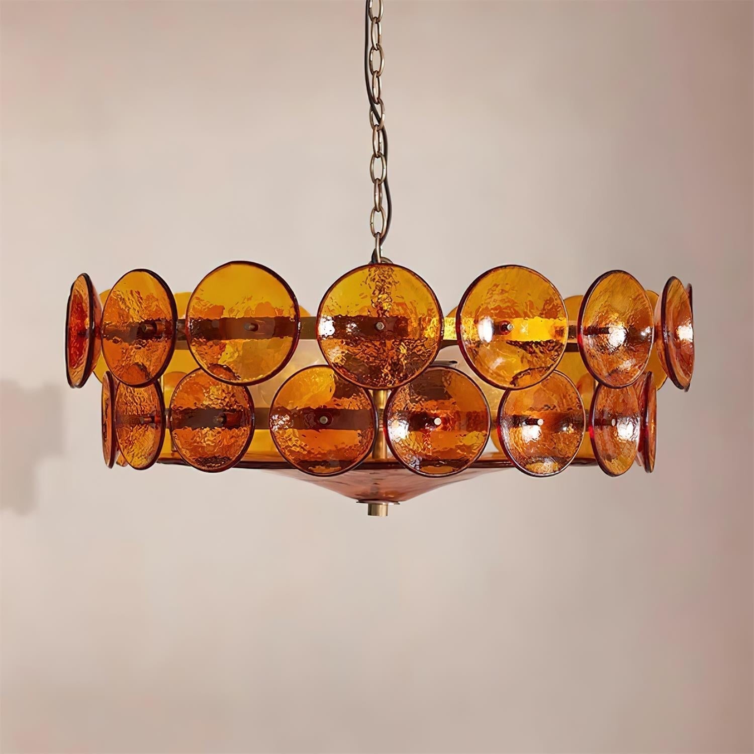Ventilo Amber Glass Chandelier-Neutral Decor