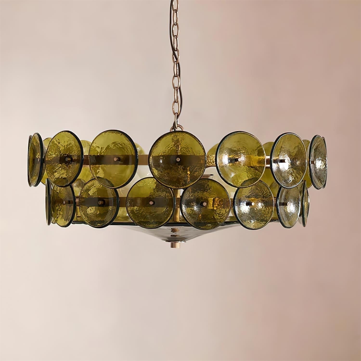 Ventilo Amber Glass Chandelier-Neutral Decor