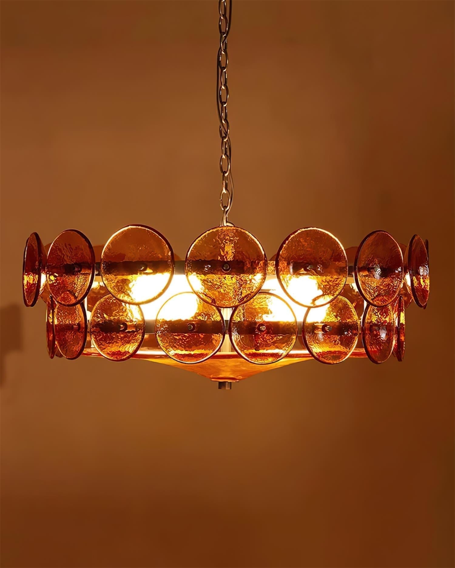Ventilo Amber Glass Chandelier-Neutral Decor